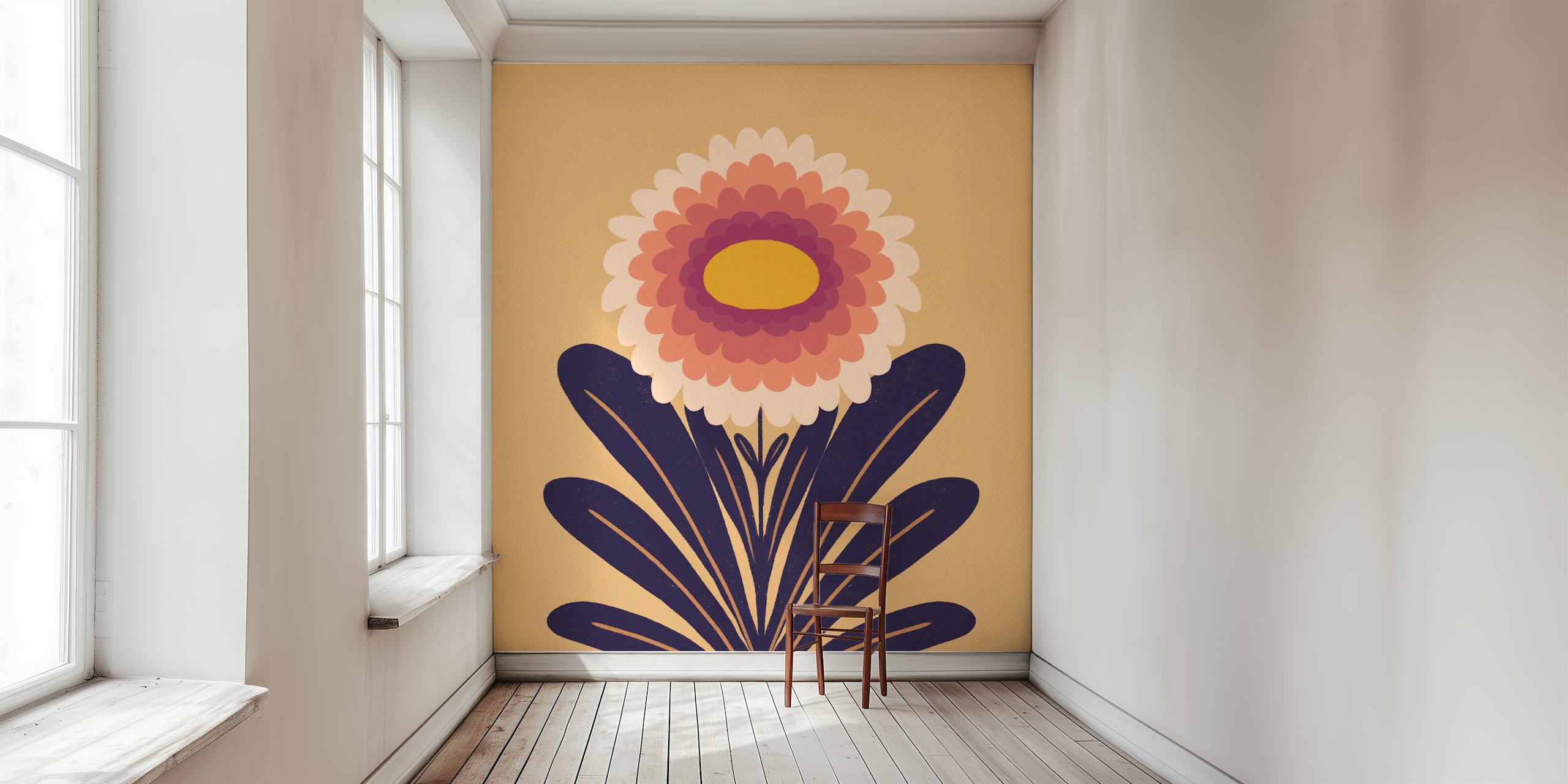 Cute modern dahlia tapet i et rom