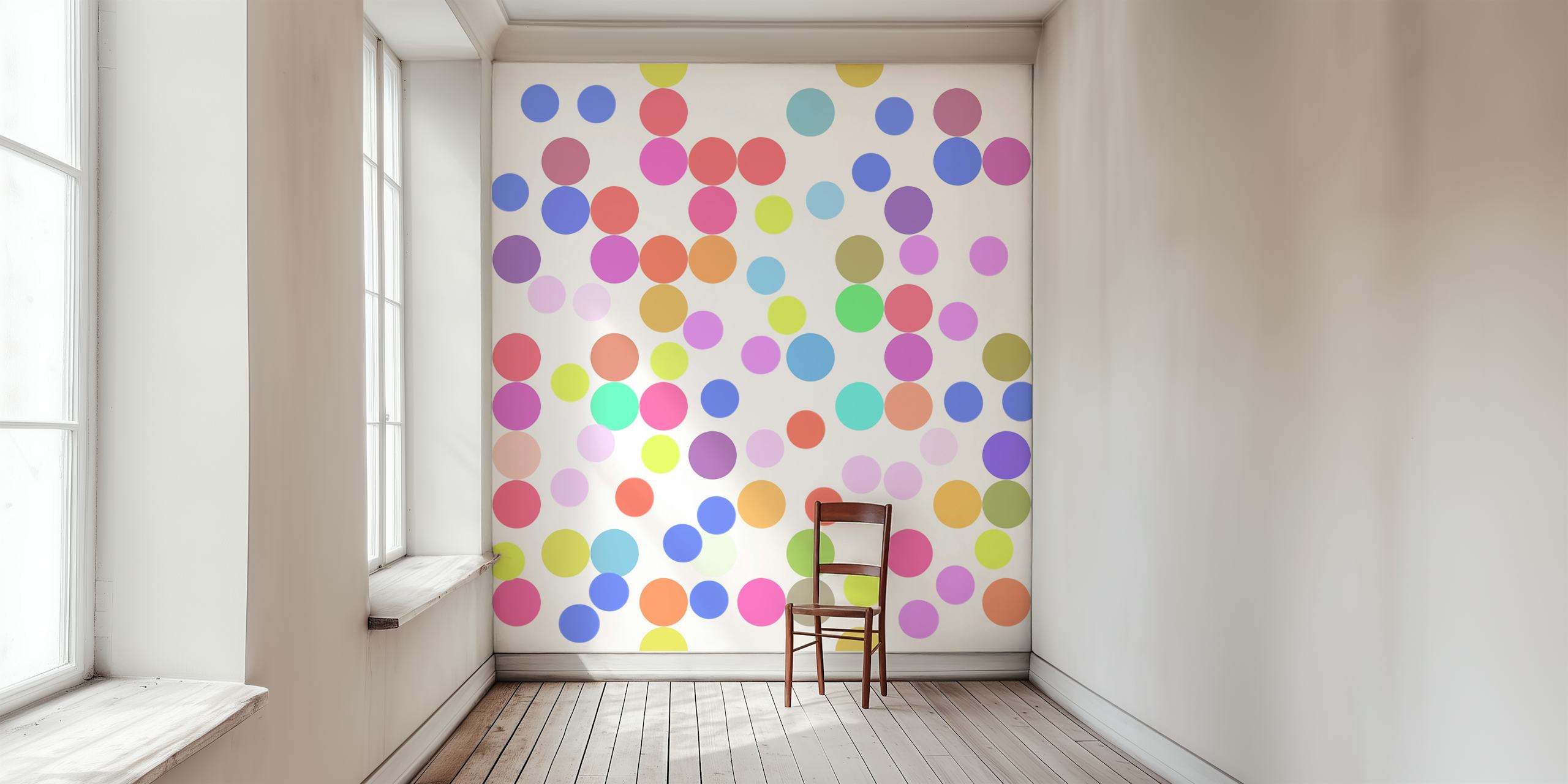 Colorful circle patterns on wallpaper
