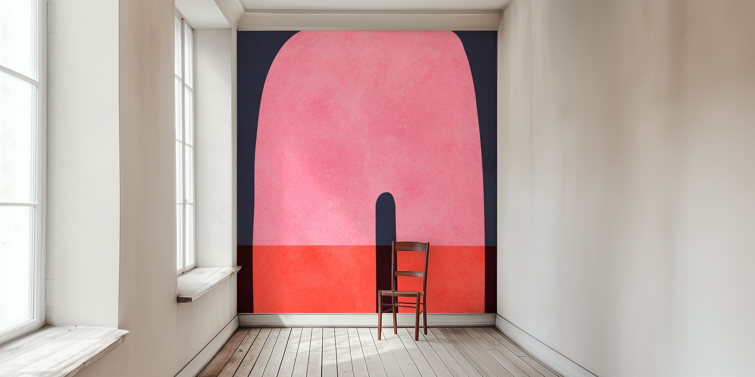 Pink and red geometric shapes wallpaper