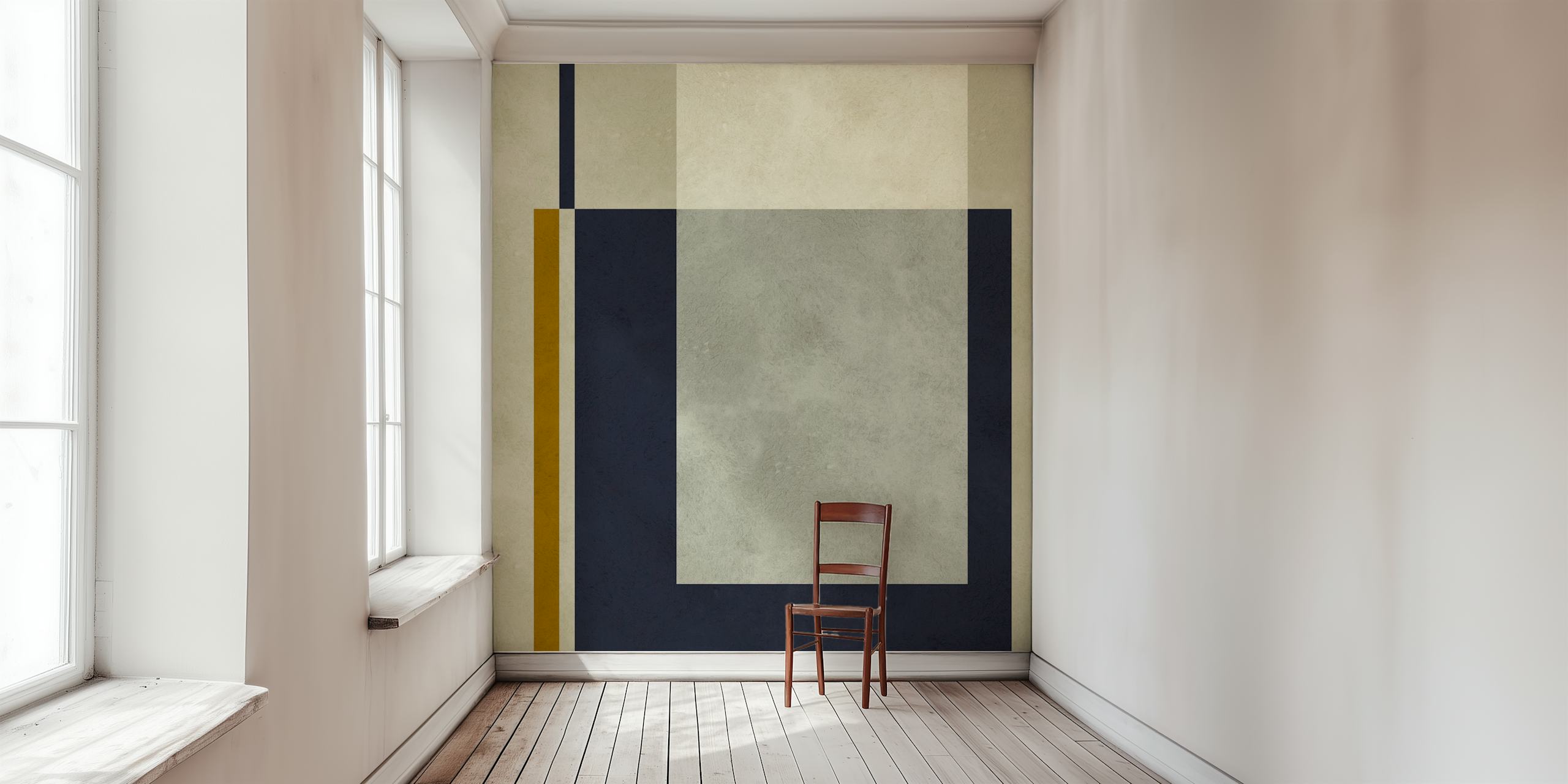 Modern geometric wallpaper in a room
