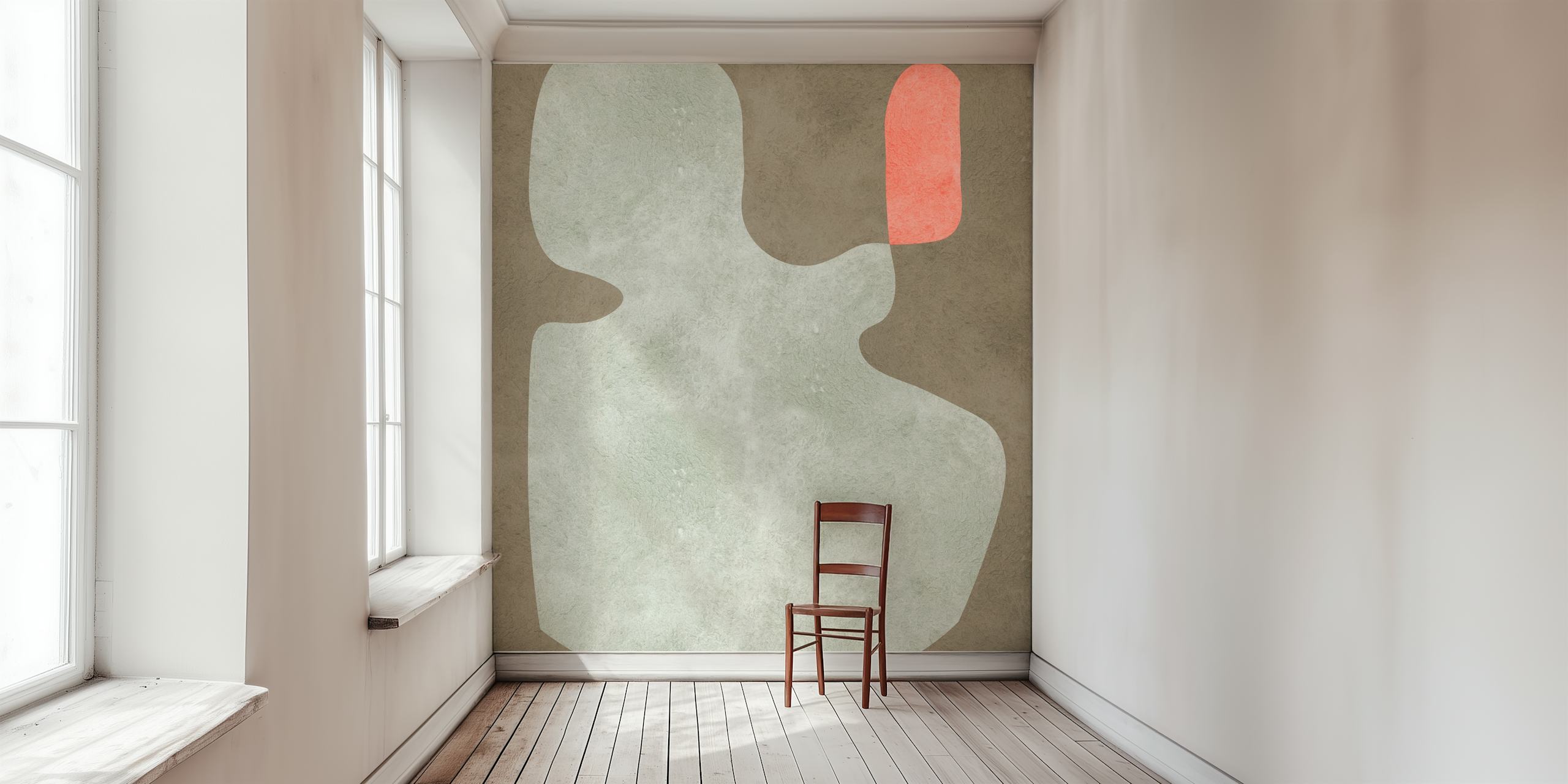 Geometric modern art wallpaper in a room