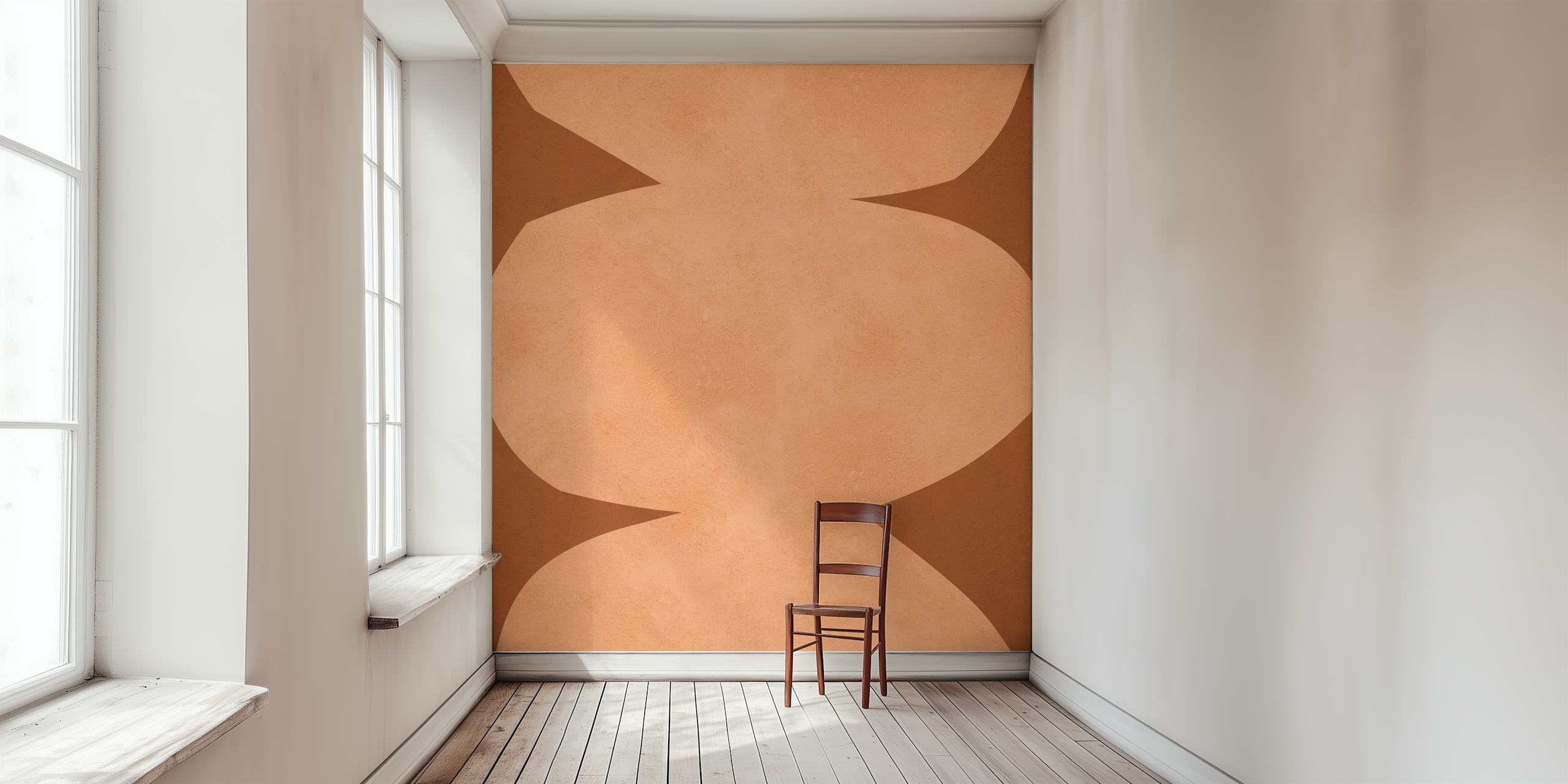 Terracotta geometry geometrisk tapetdesign i et rom