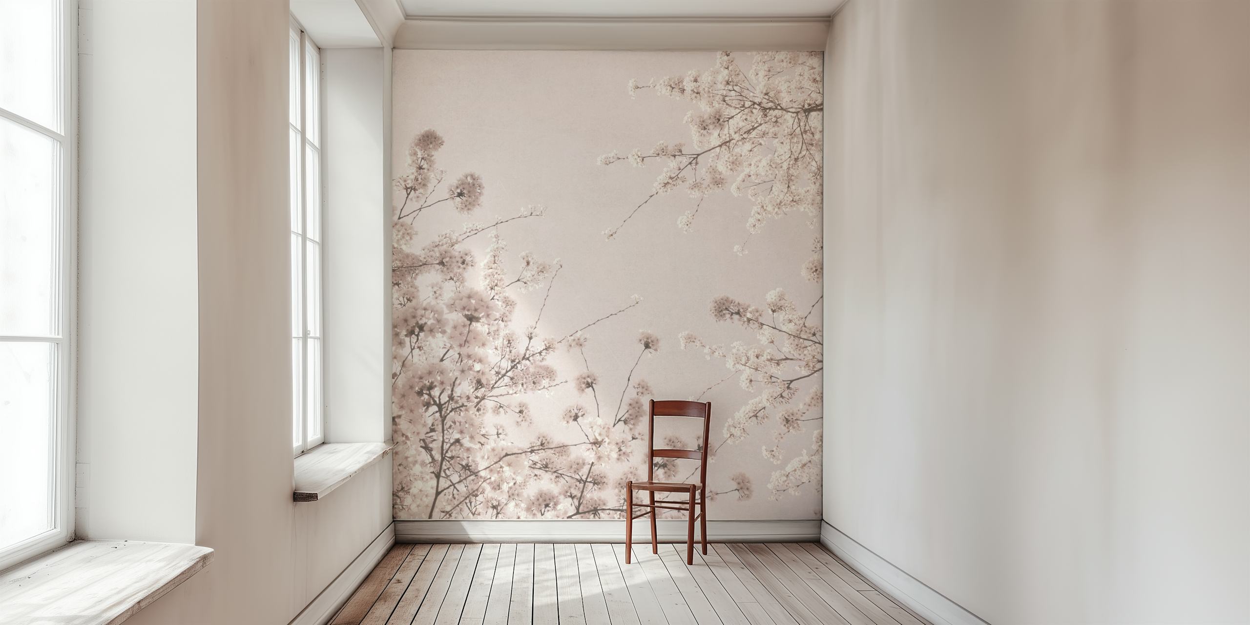 Soft spring tapet med blommönster