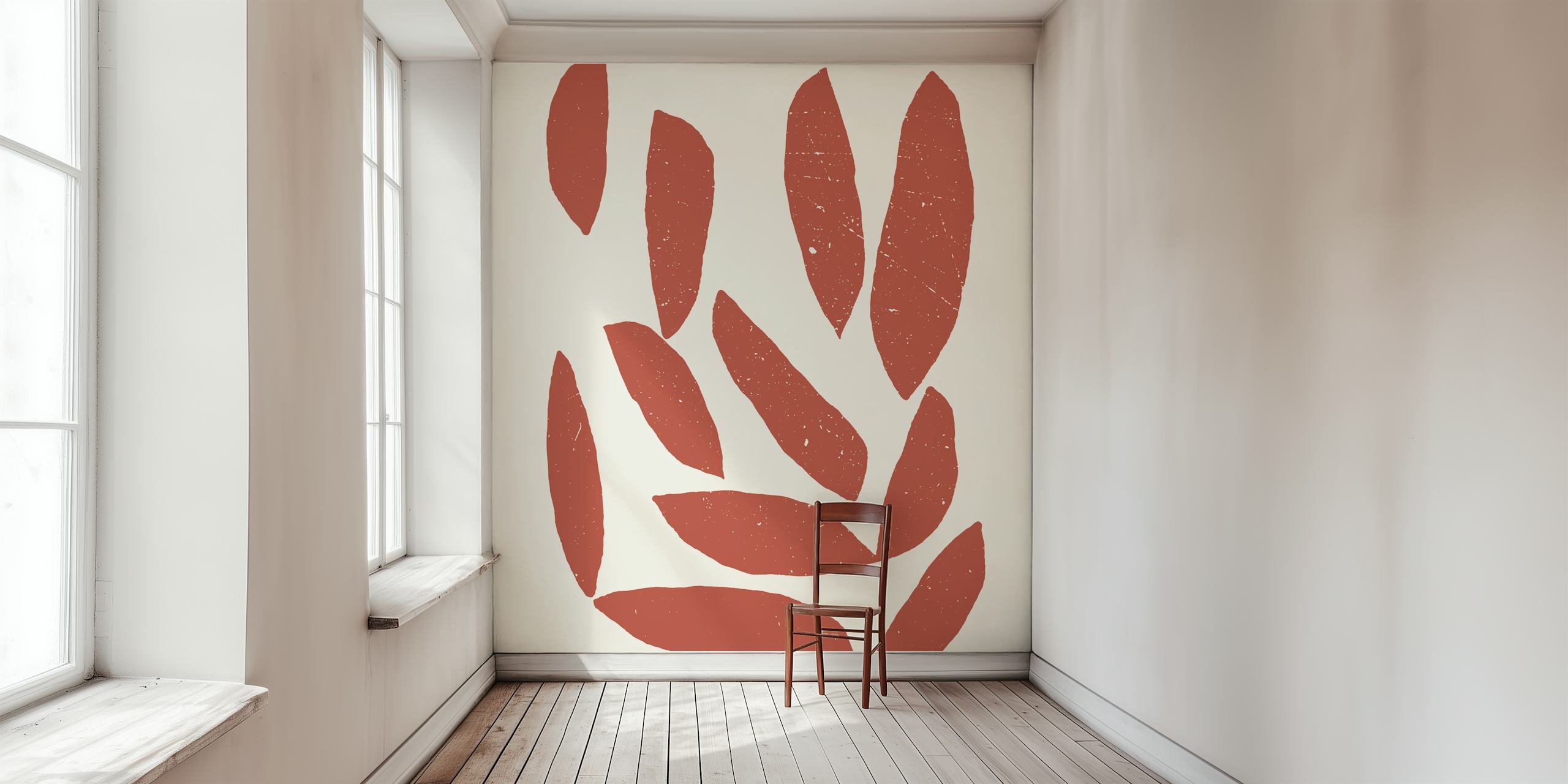 Rustic Red Foliage Art dans une pièce