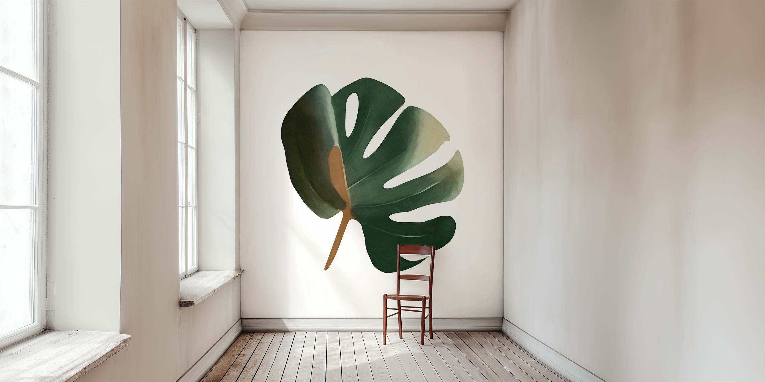 Chic Monstera Essence Tapete in einem Raum