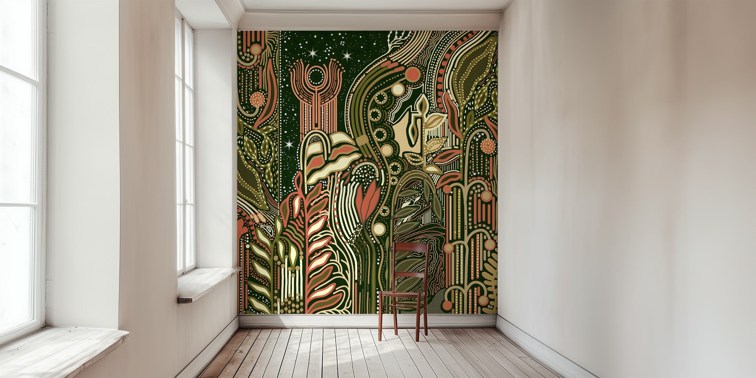 Enchanted Flora Universe tapetti huoneessa