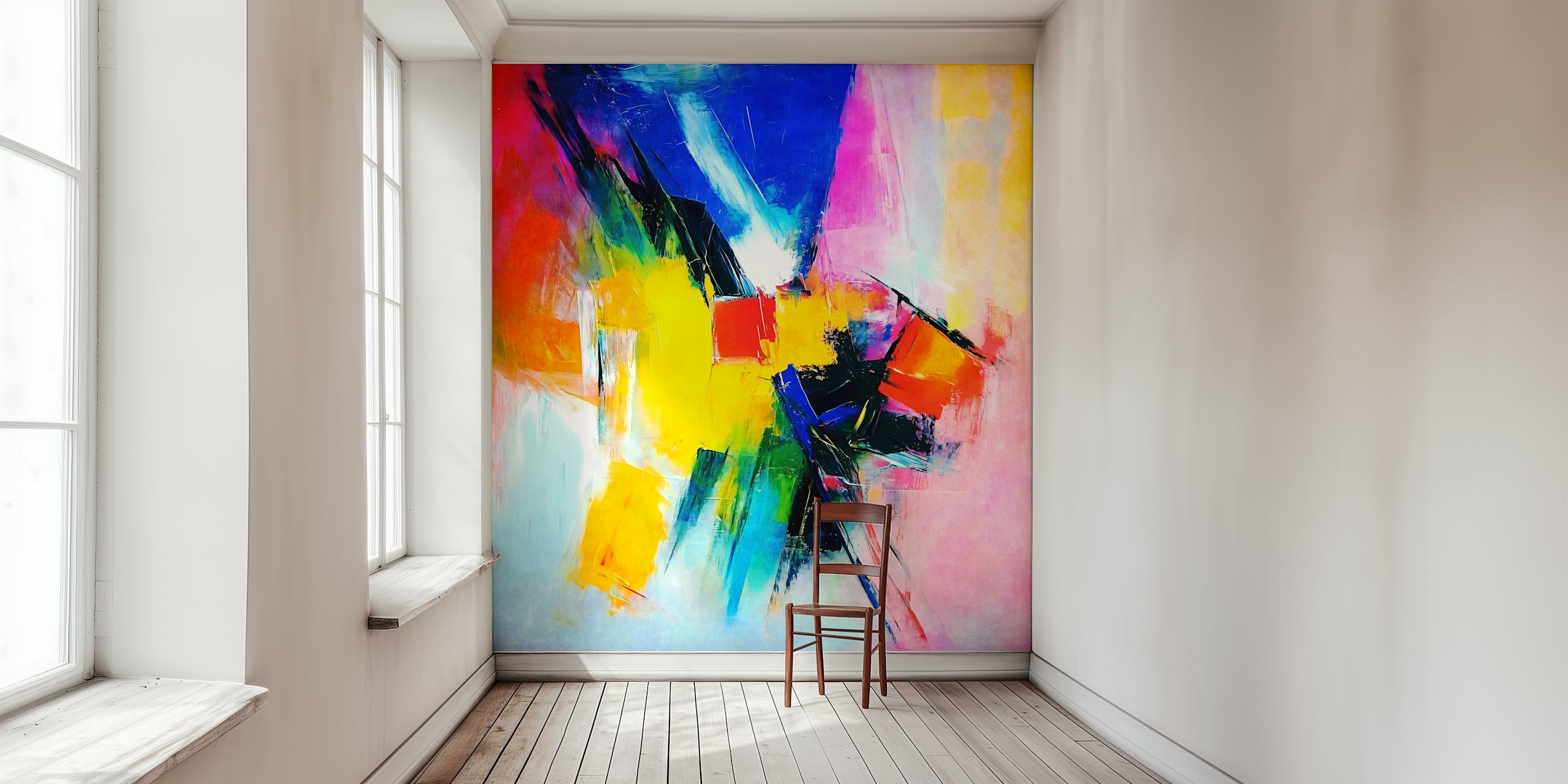 Vibrant Bold Artistic Strokes wallpaper in a room