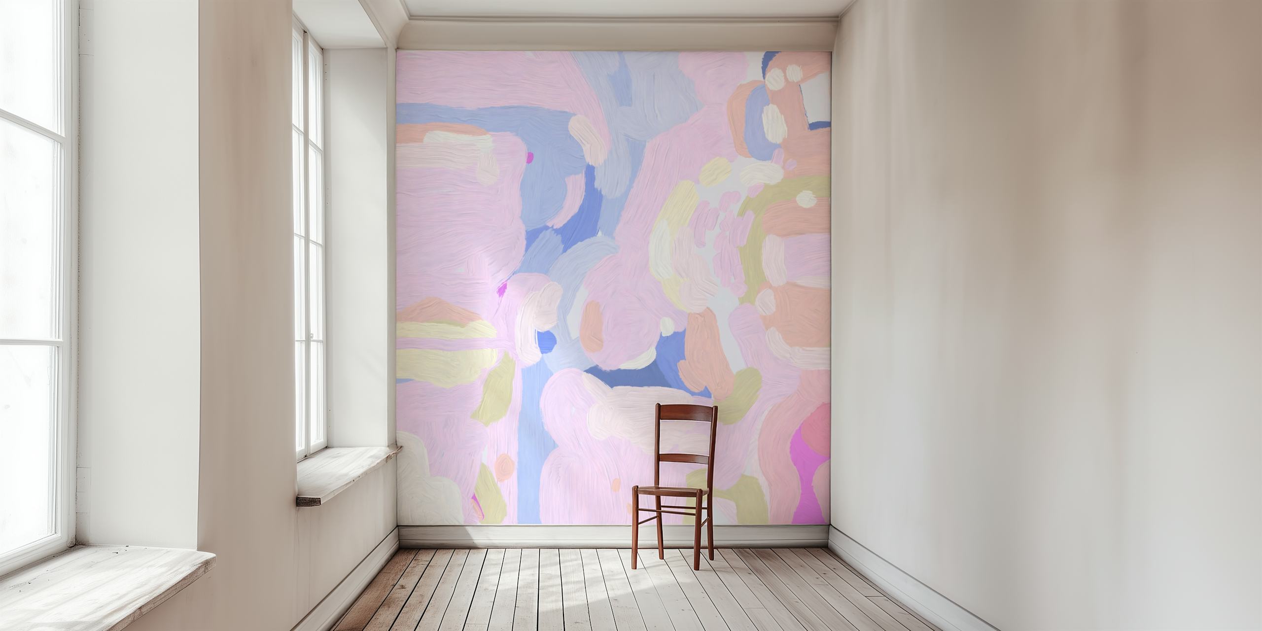 Soft Pastel Montage Tapete im Wohnzimmer