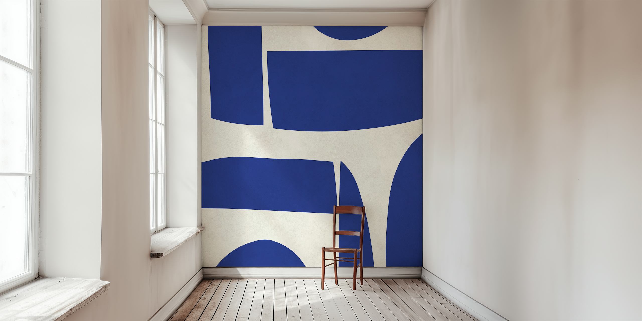 Design di Blue Geometric Harmony in una stanza