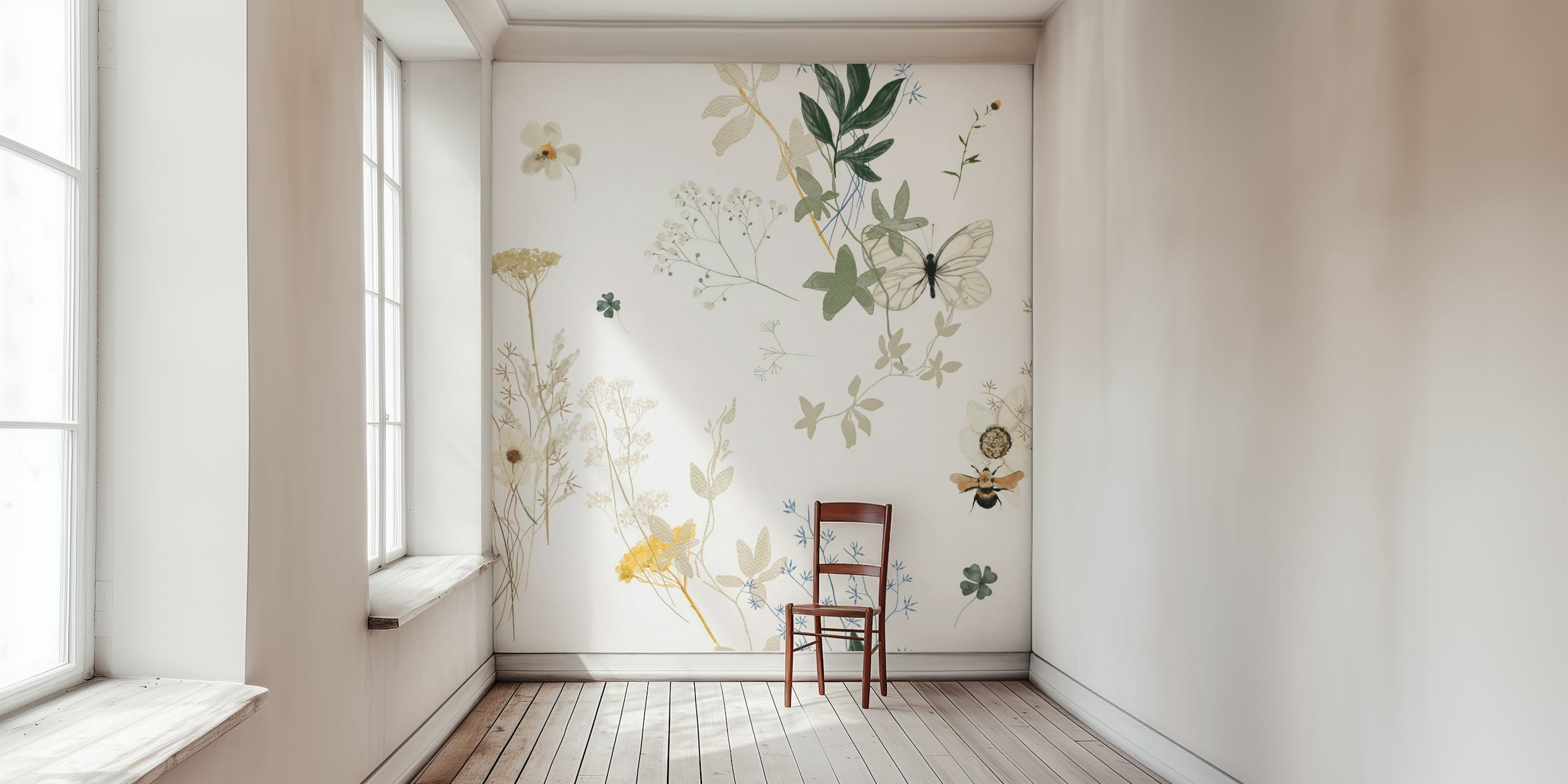 Papeles pintados Whispers of Wildflowers en una habitación