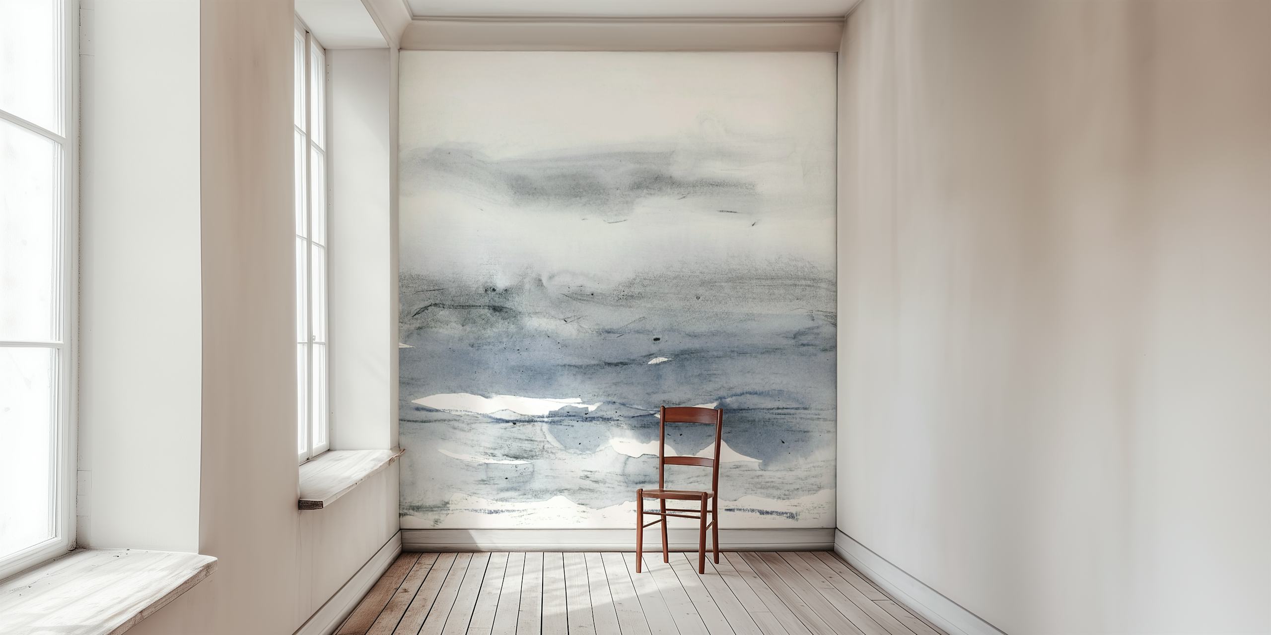 Misty minimal landscape papel pintado en una habitación