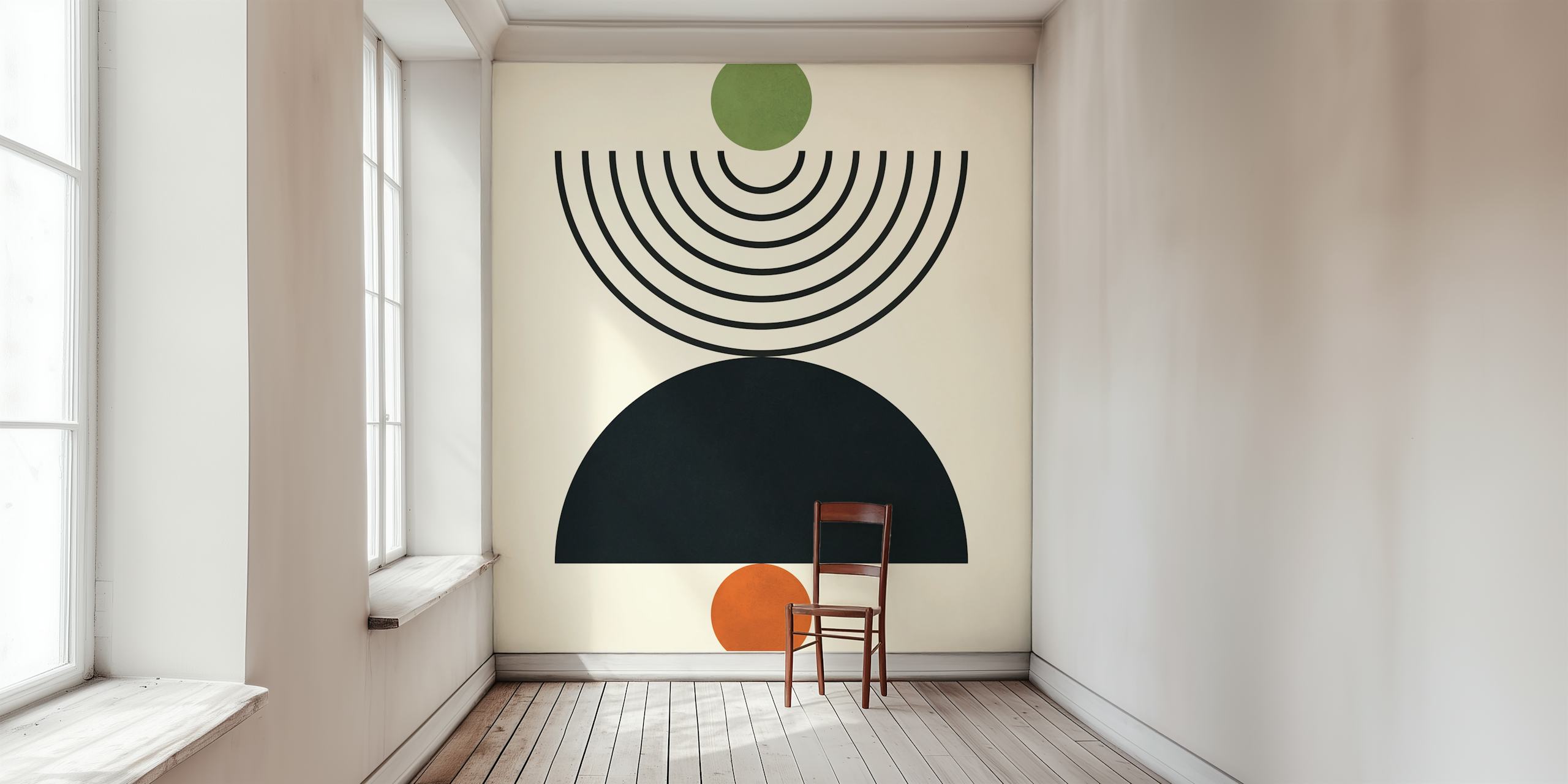 Circles and semicircles tapet i et rom