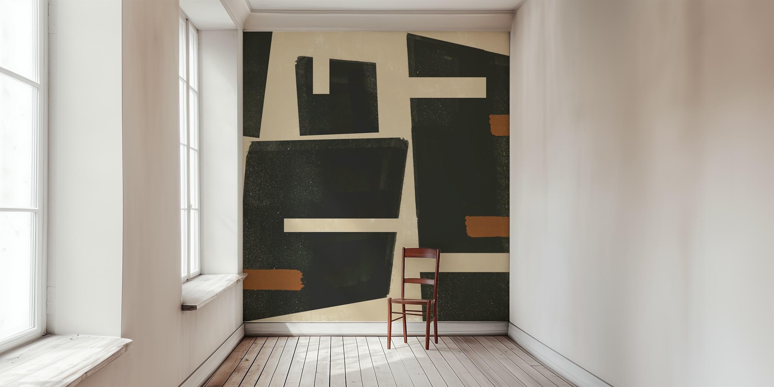 Modern Geo Shapes wallpaper in a room