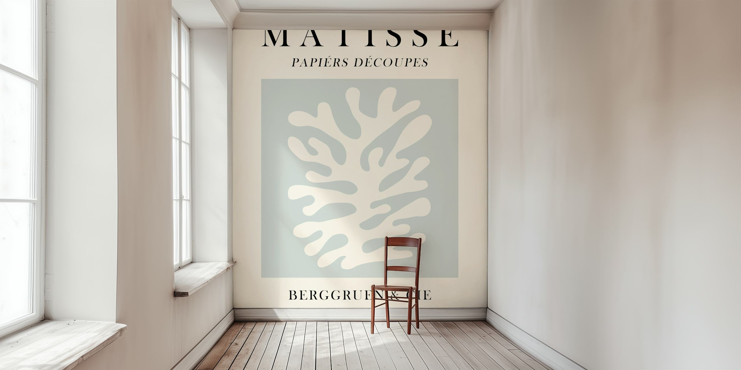 Ταπετσαρία Blue Matisse poster σε ένα δωμάτιο