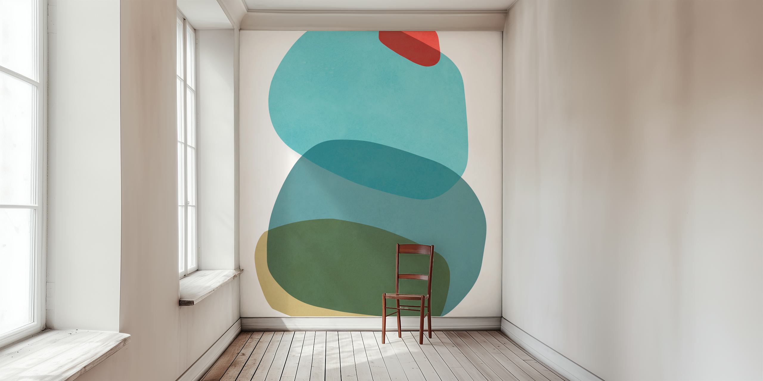 Modern abstract strokes 8 tapet i ett rum