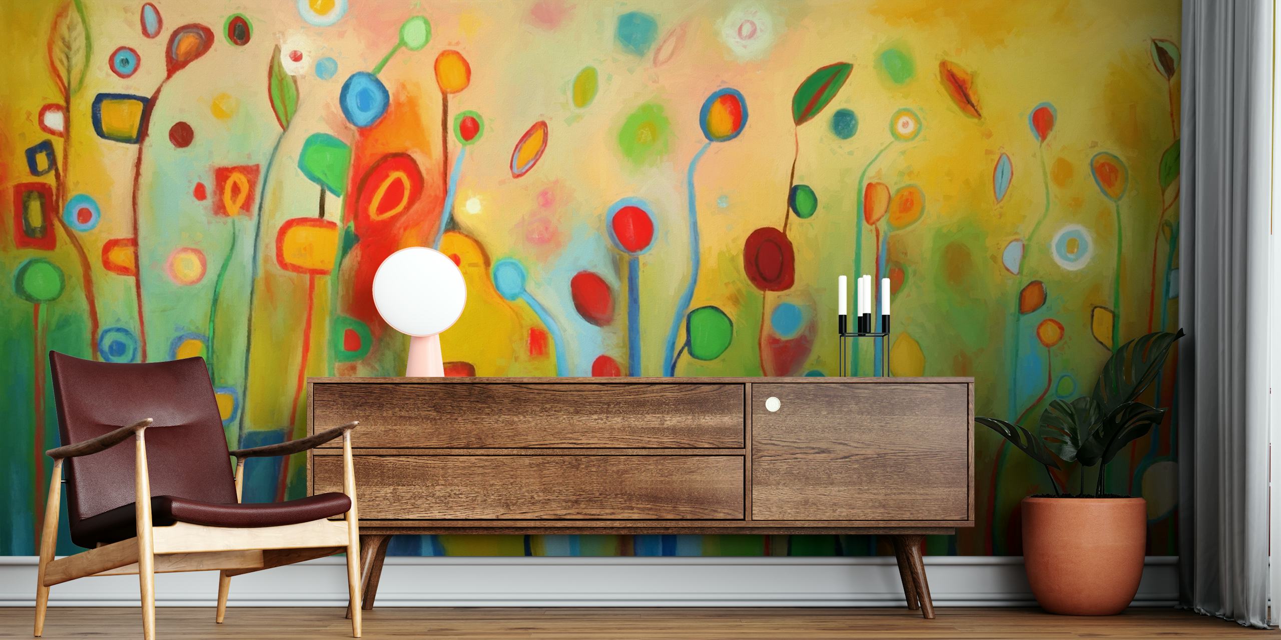 Vibrant Wildflowers 7 wallpaper in a room