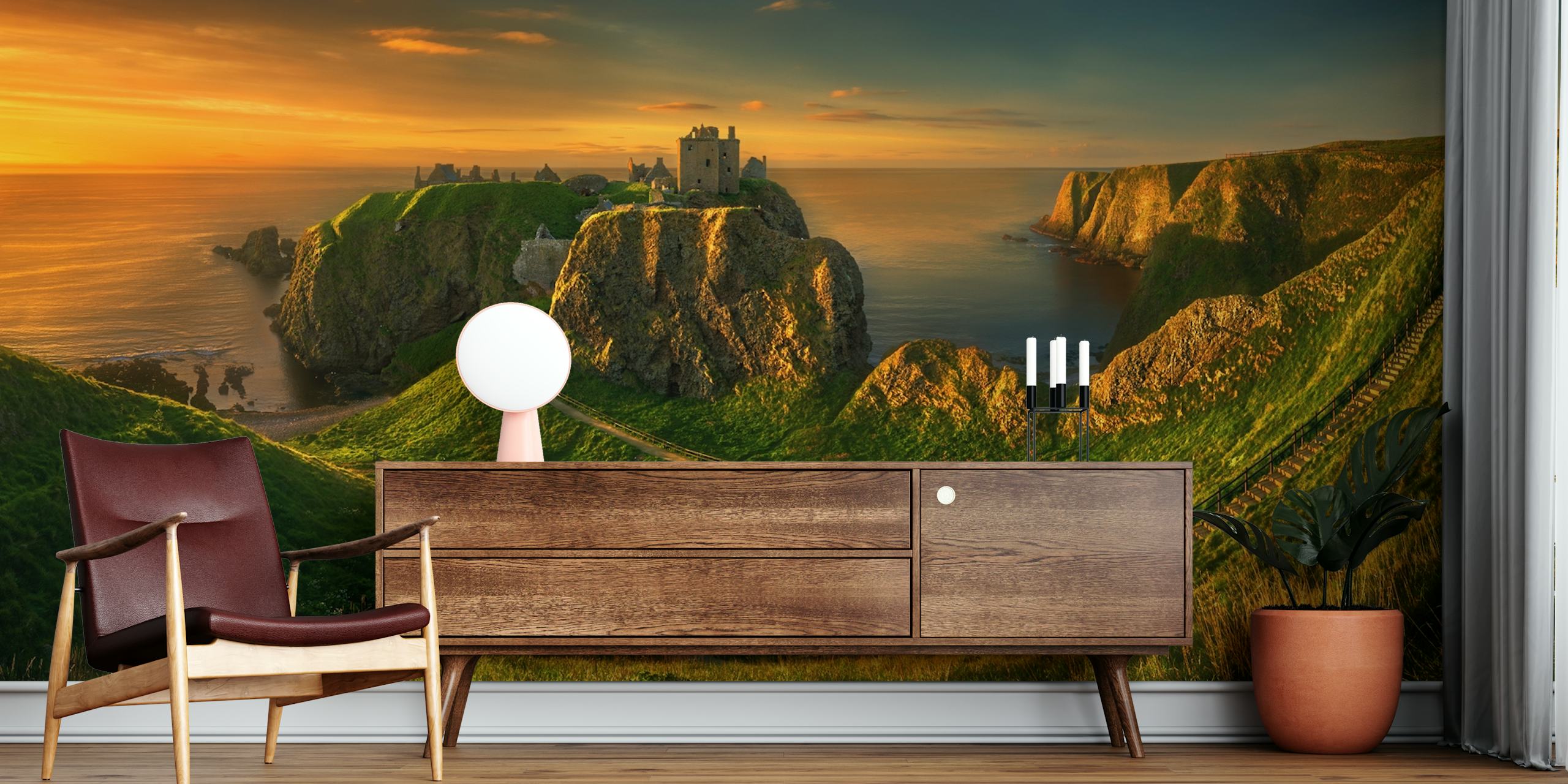 Dunnottar tapet som visar ett naturscenario