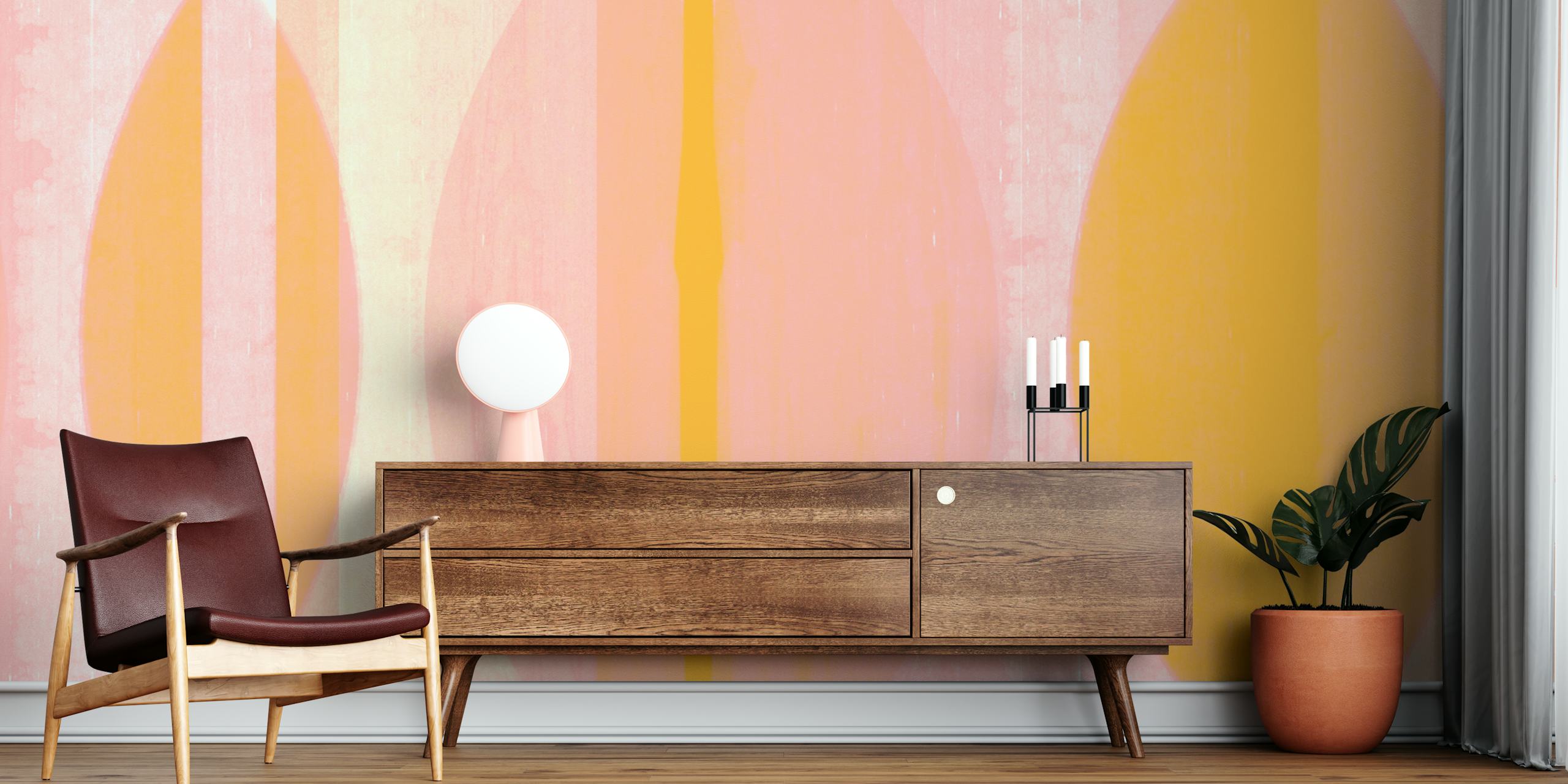Golden Blush Canvas tapet i et rum