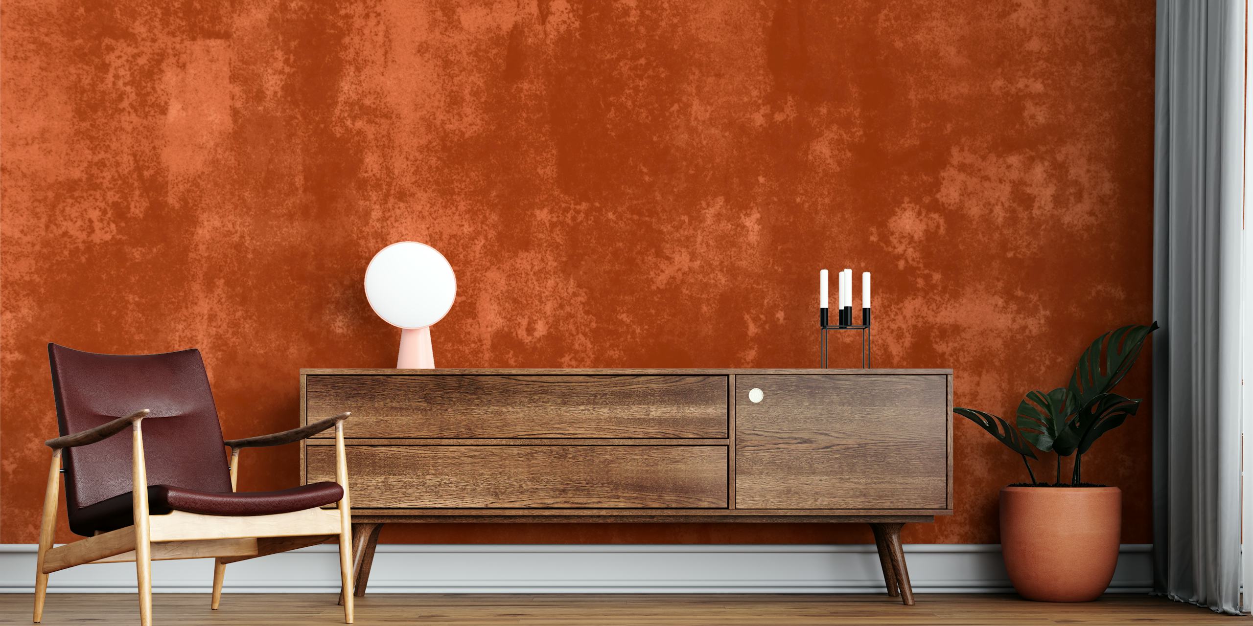 Papel de parede Warm Mocha Mousse Texture em um quarto