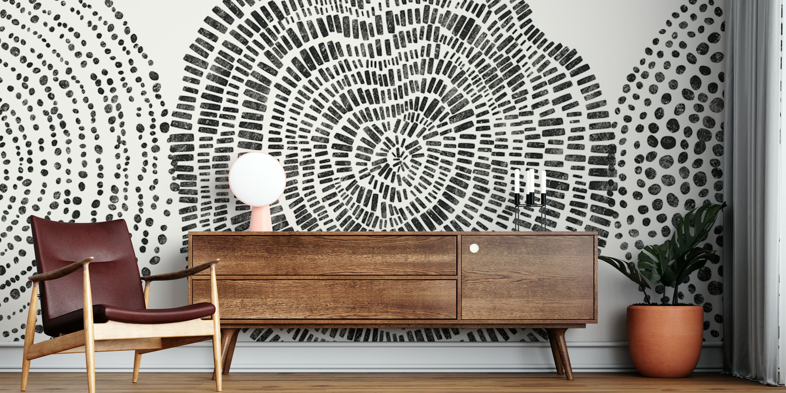 Tribal Circle III wallpaper in a room