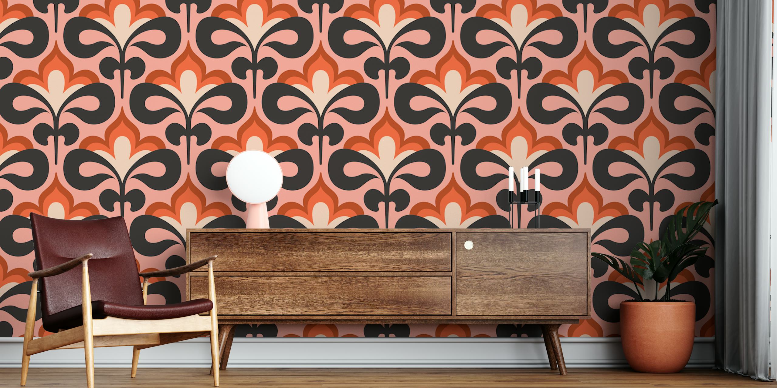 Vintage Blossom Delight wallpaper in a room