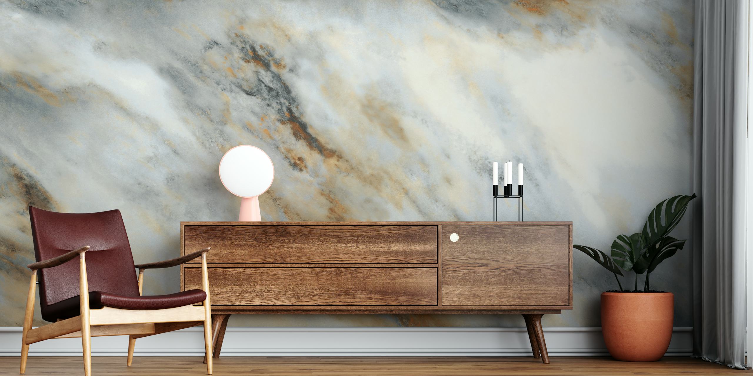 Old Rustic Stone Marble wallpaper design in a room