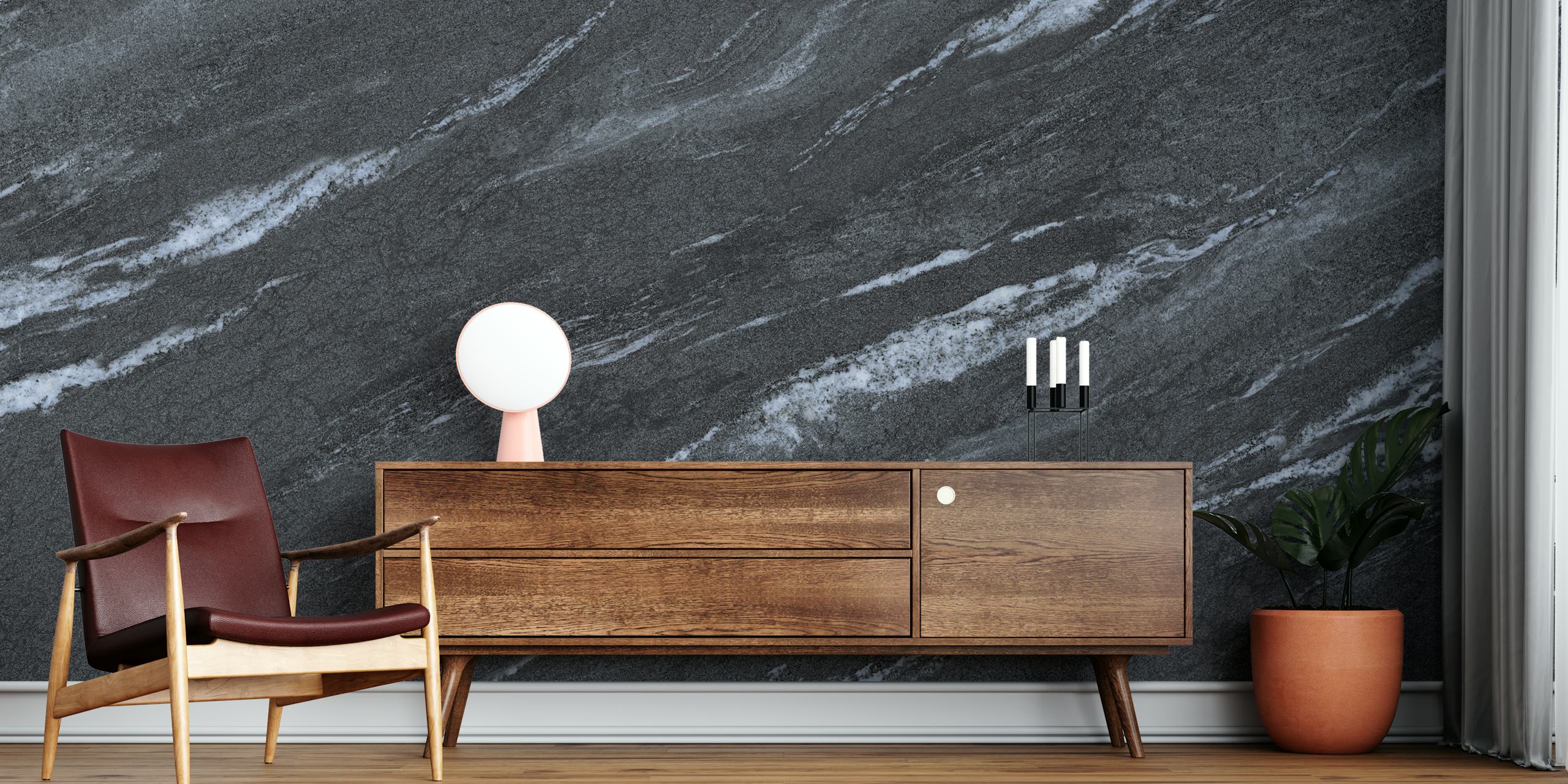 Carta da parati Marble tile design in una stanza