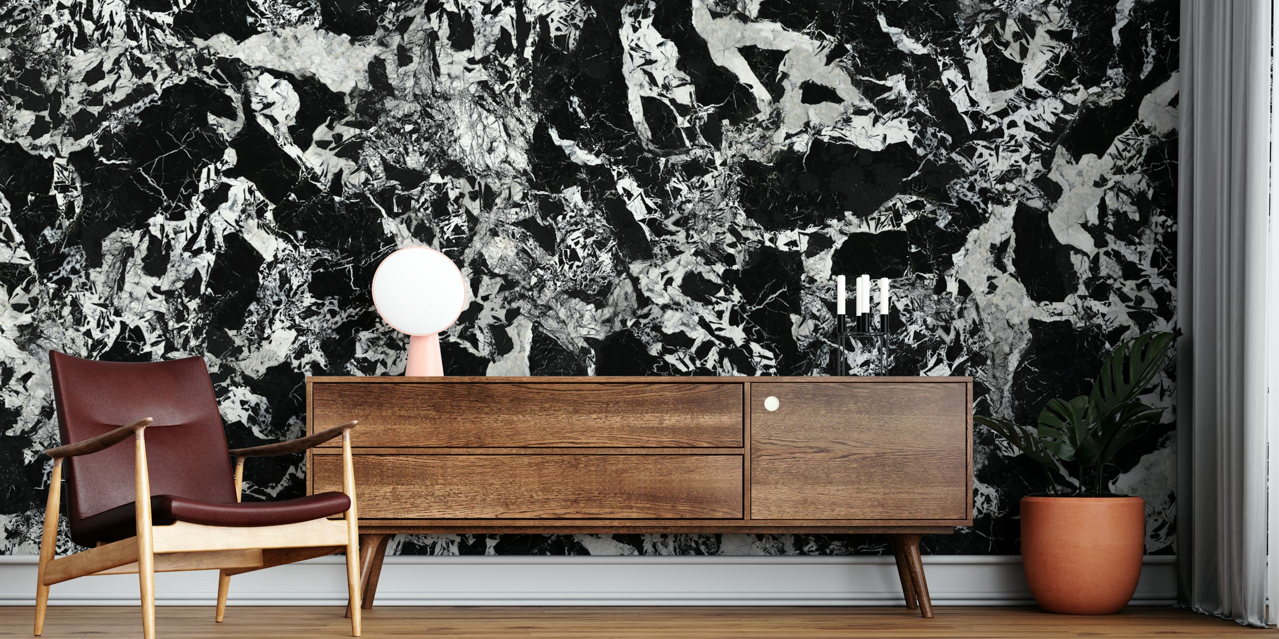 Nero Portoro Breccia Marble tapet i ett rum