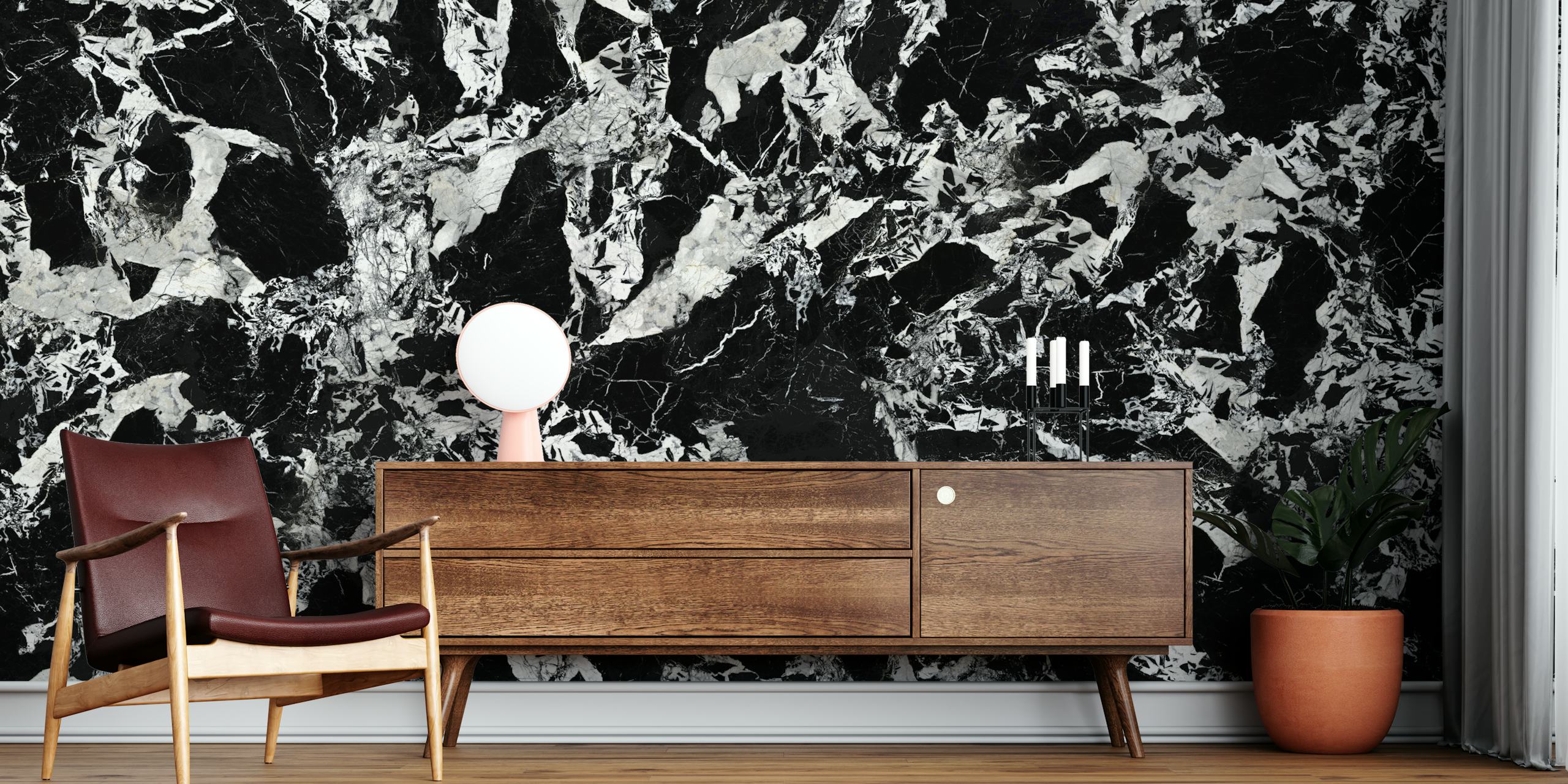 Black Fusion Marble tapet i ett rum