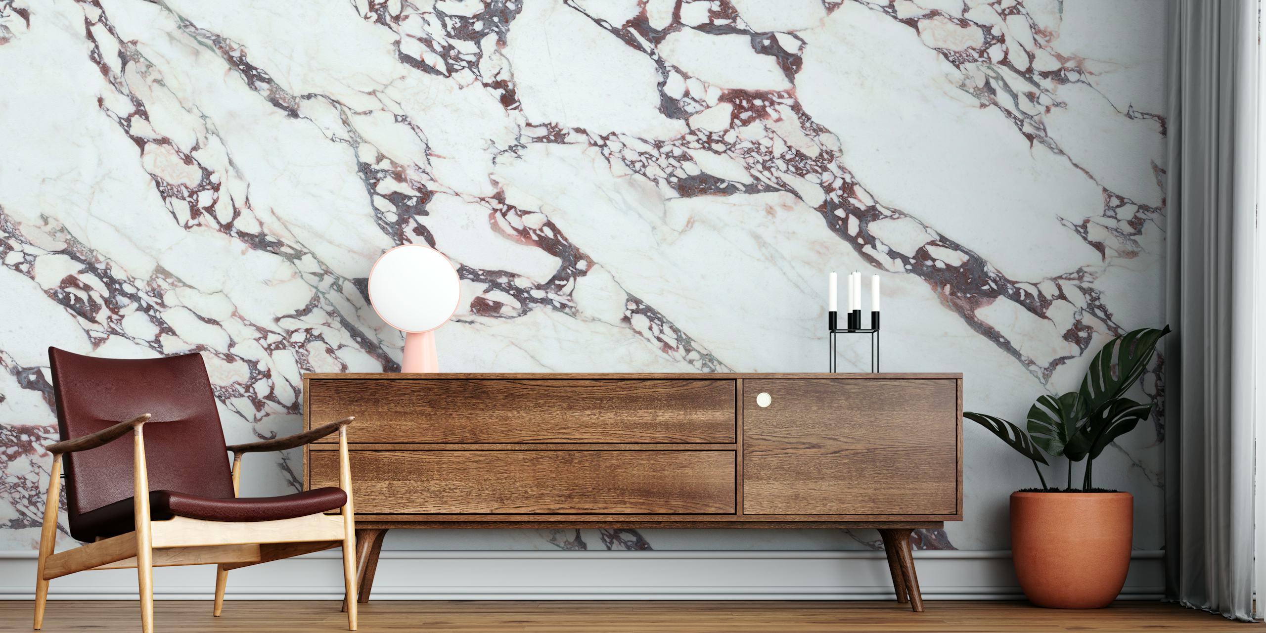 Tapeta Calacatta Vagli Rosato Marble u sobi