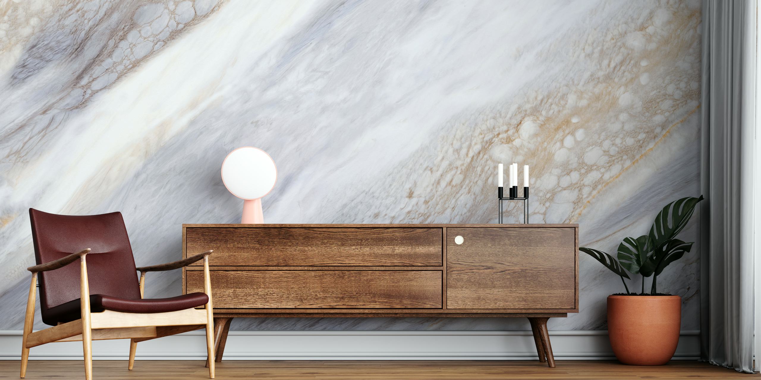 White and Gold Marble tapete