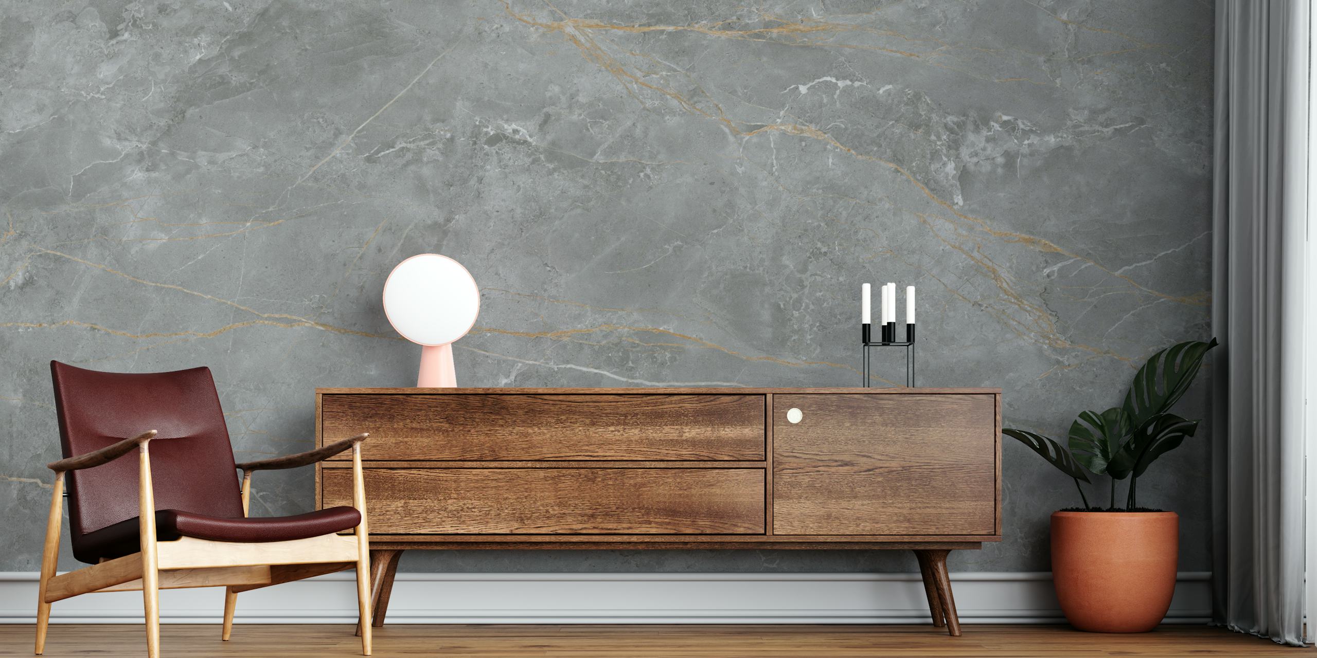 Armani Bronze Marble texture wallpaper in a room