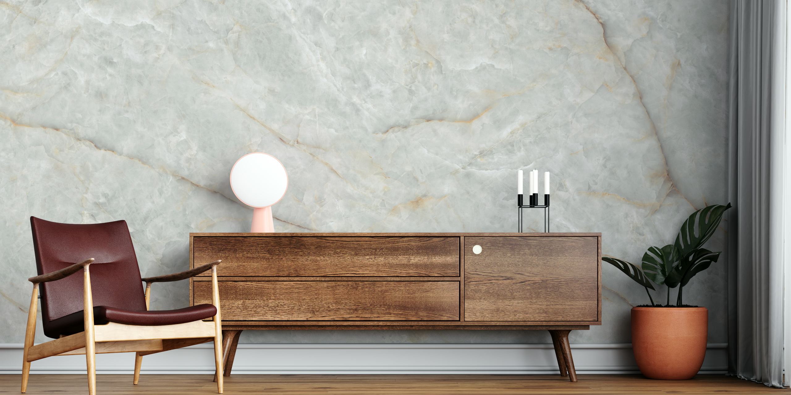 Ταπετσαρία Soft Marble Texture σε ένα δωμάτιο