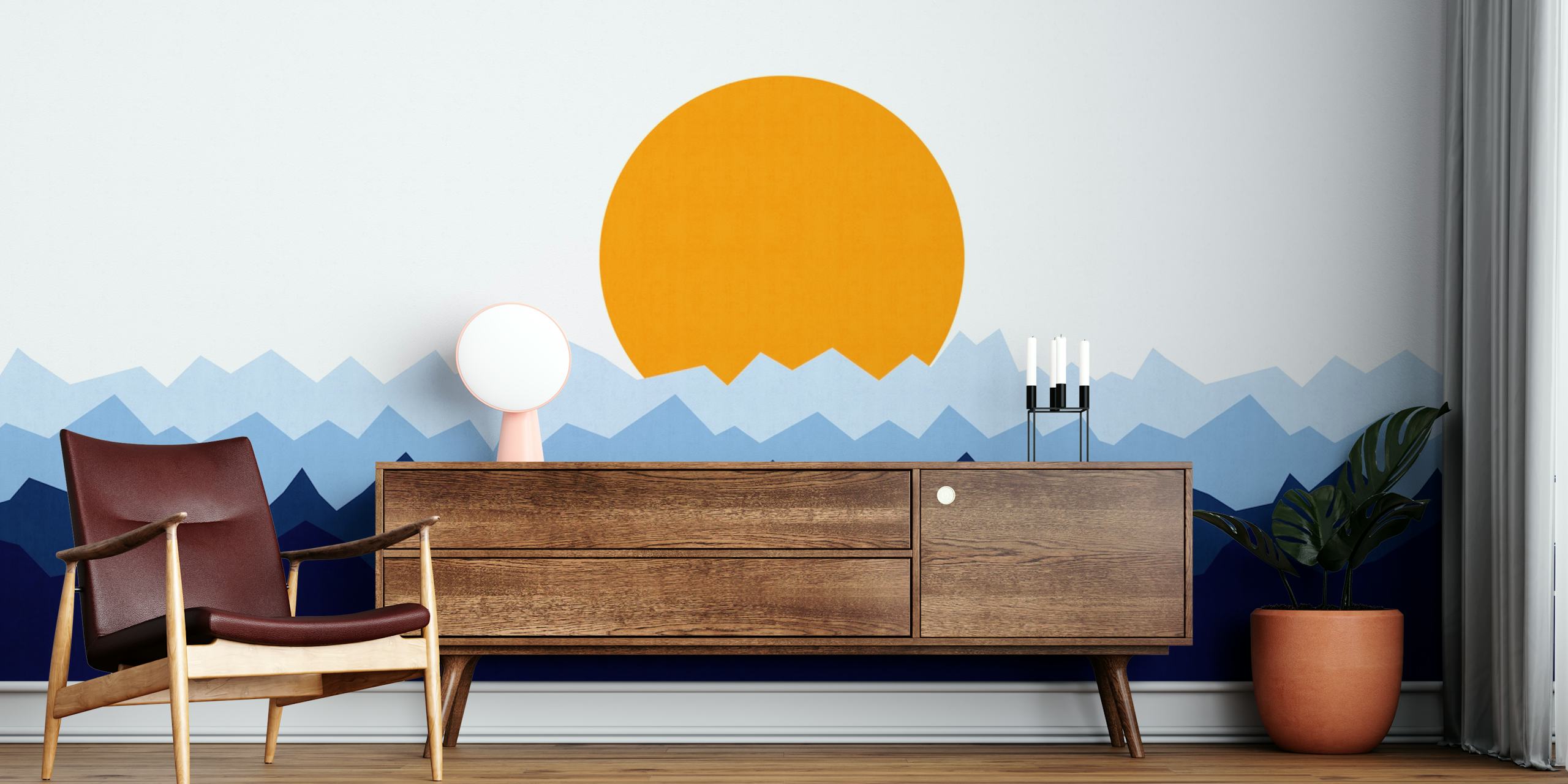 Sunset at the beach wallpaper in a room