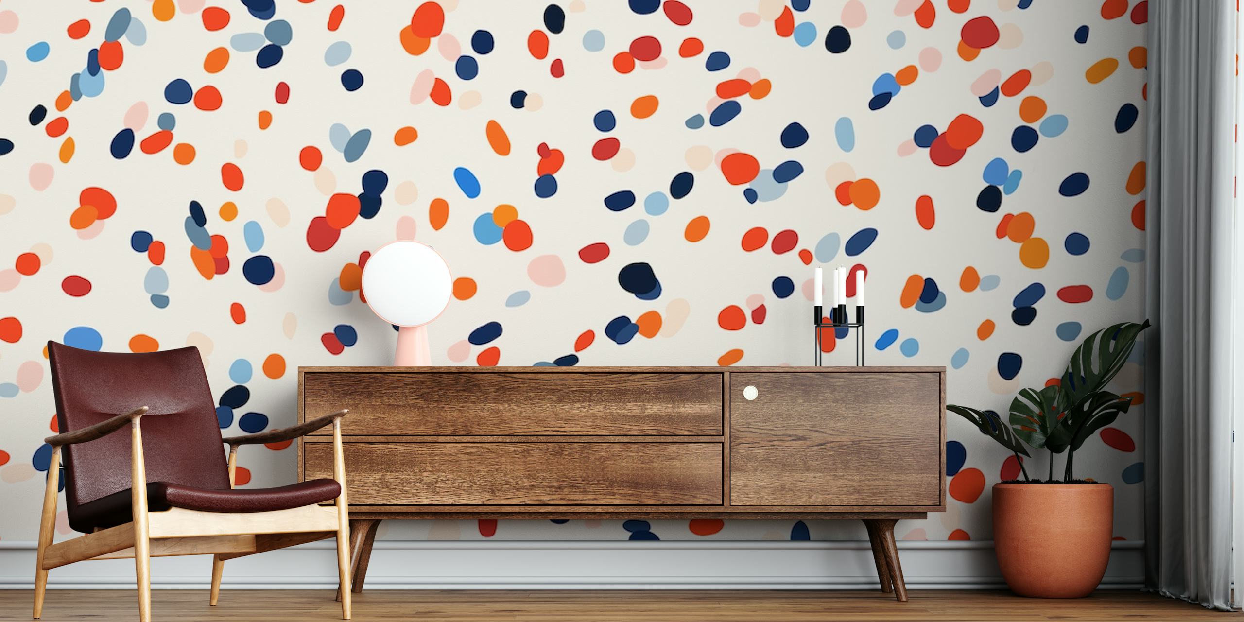 Colorful dots on light background abstract wallpaper