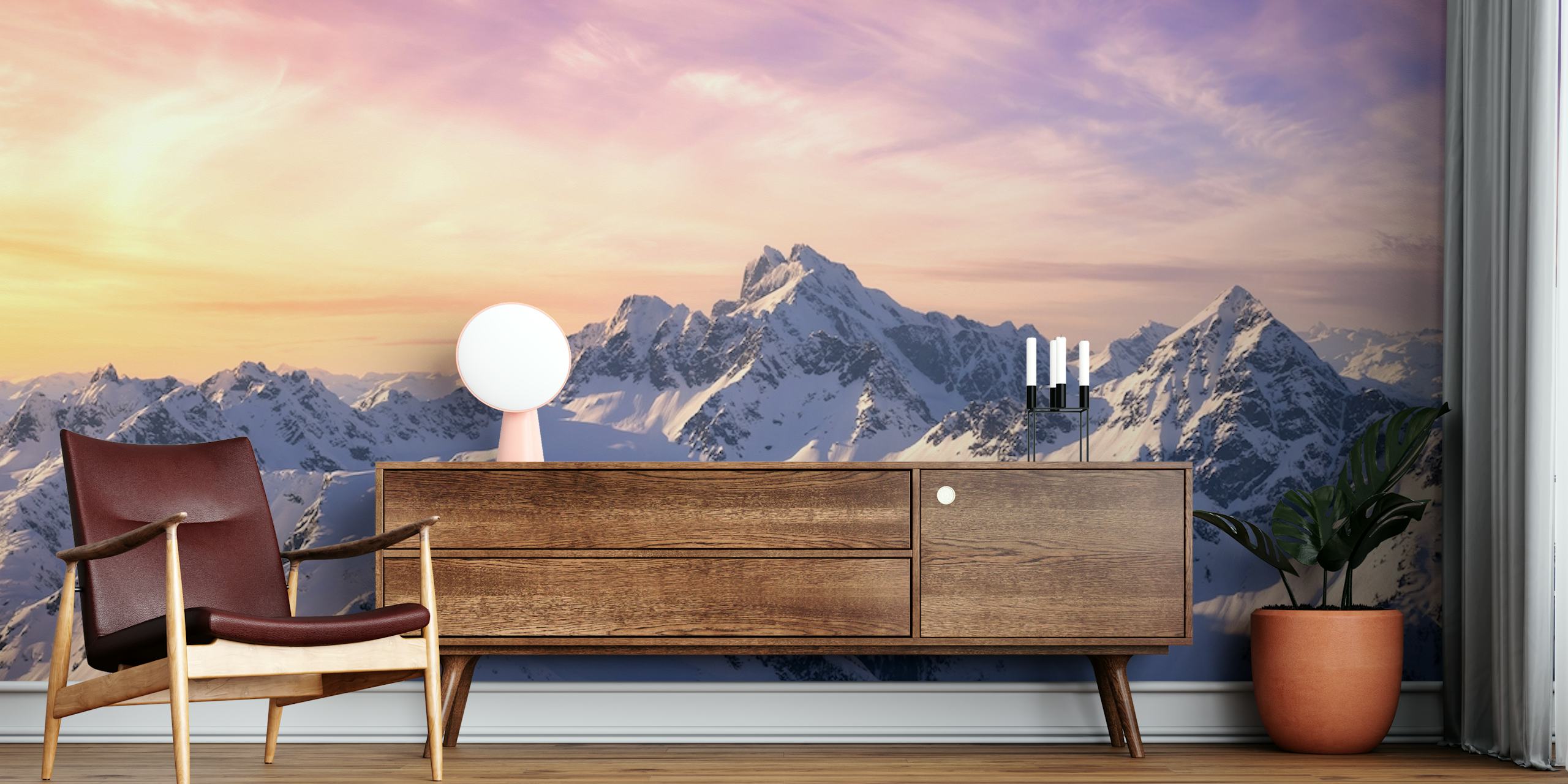 Papel de parede Canadian mountains em um quarto