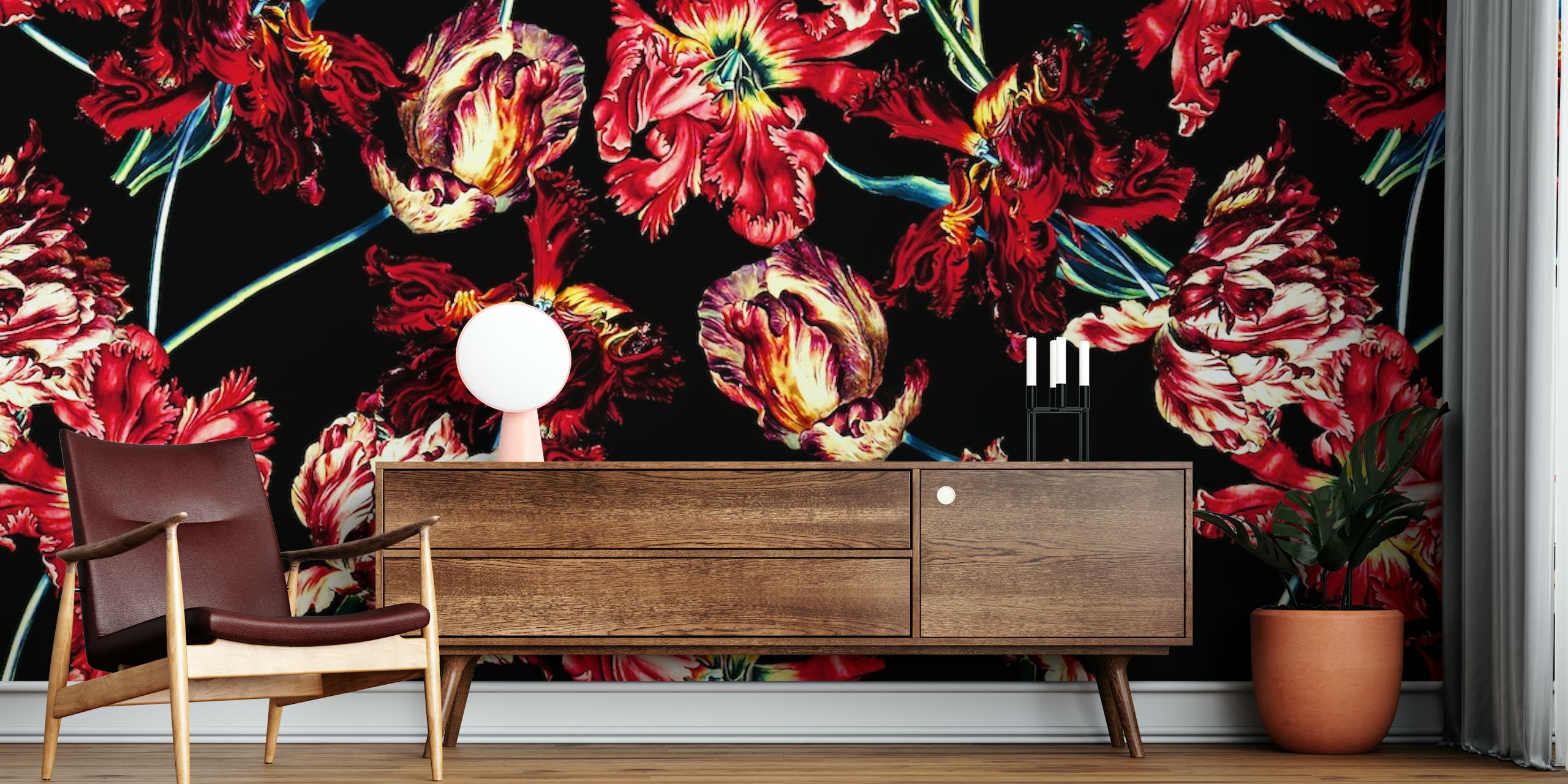 Florystyczny wzór w pokoju