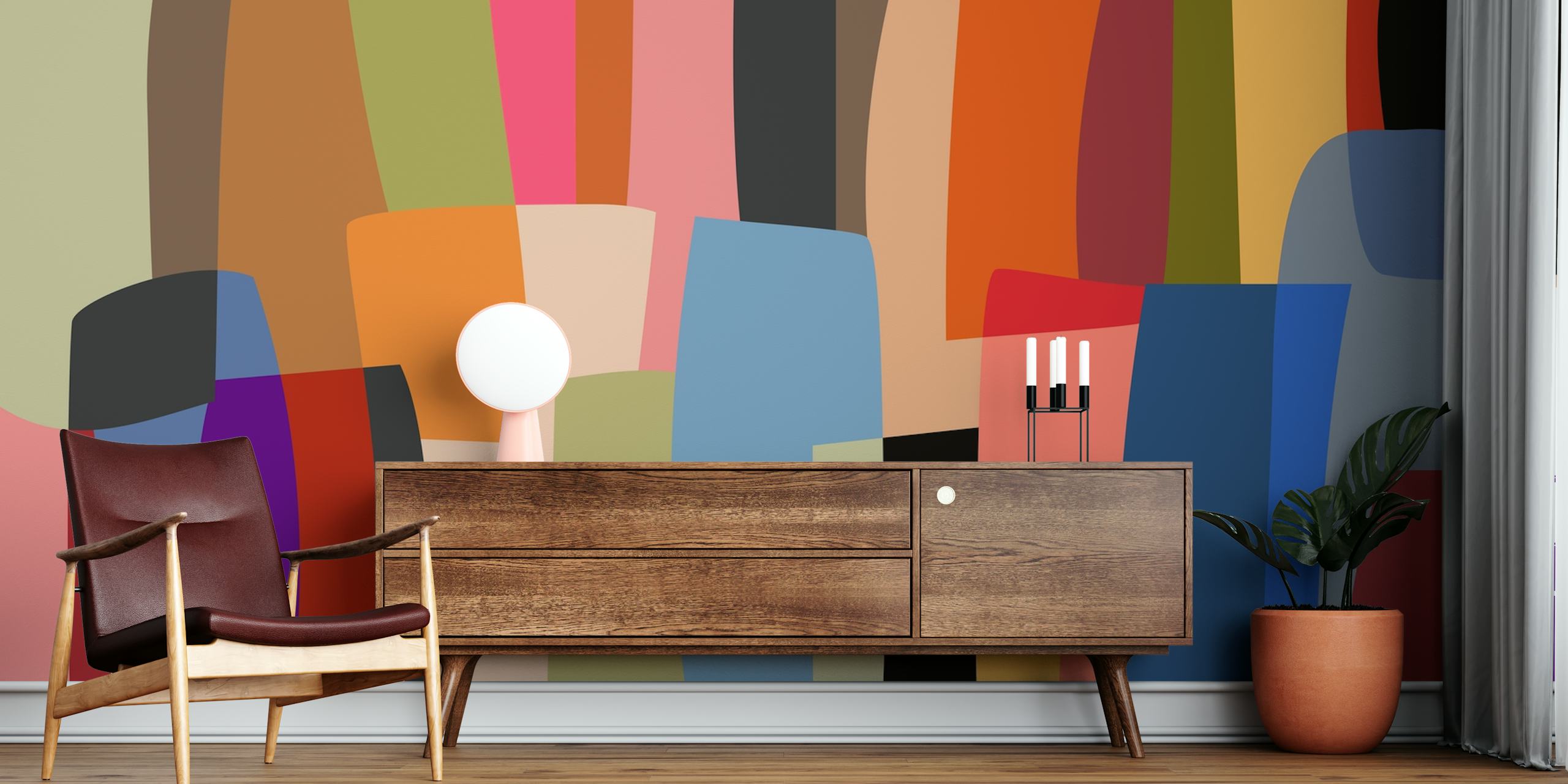Colored Pieces 9 tapetti huoneen asetelmassa