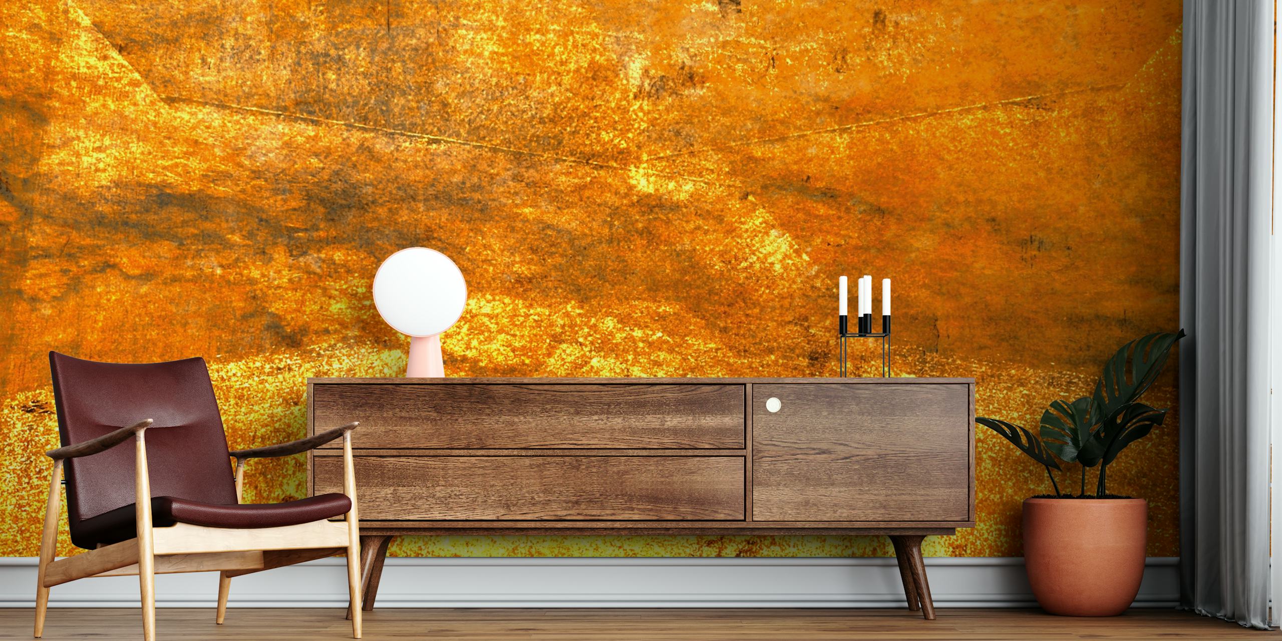 Amber textured wallpaper with golden hues and abstract patterns.