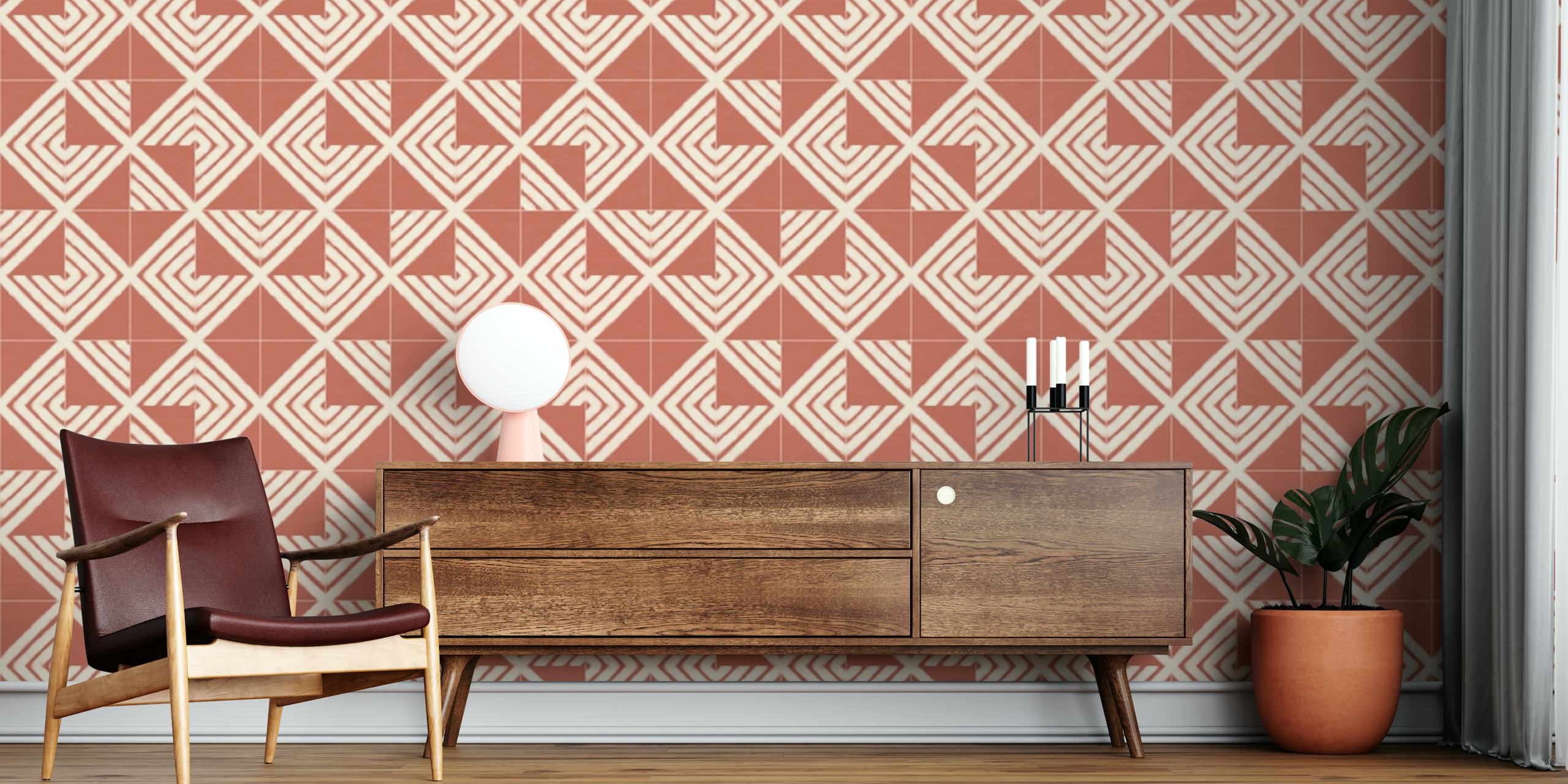 Rustic Sandstone Mixed Tiles wallpaper in a room