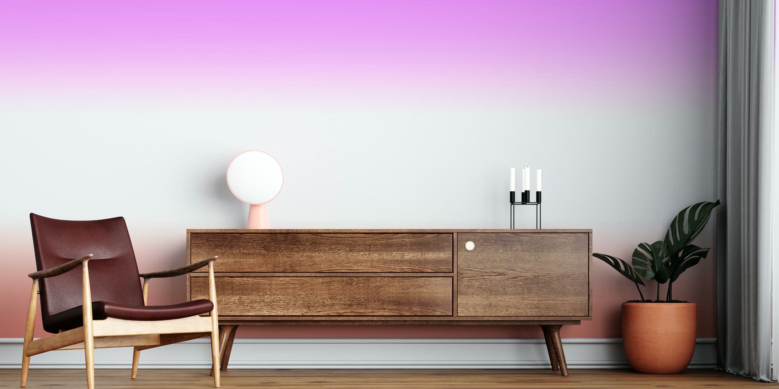 Bright Lilac to Fuzzy Wuzzy Gradient Veggmaleri