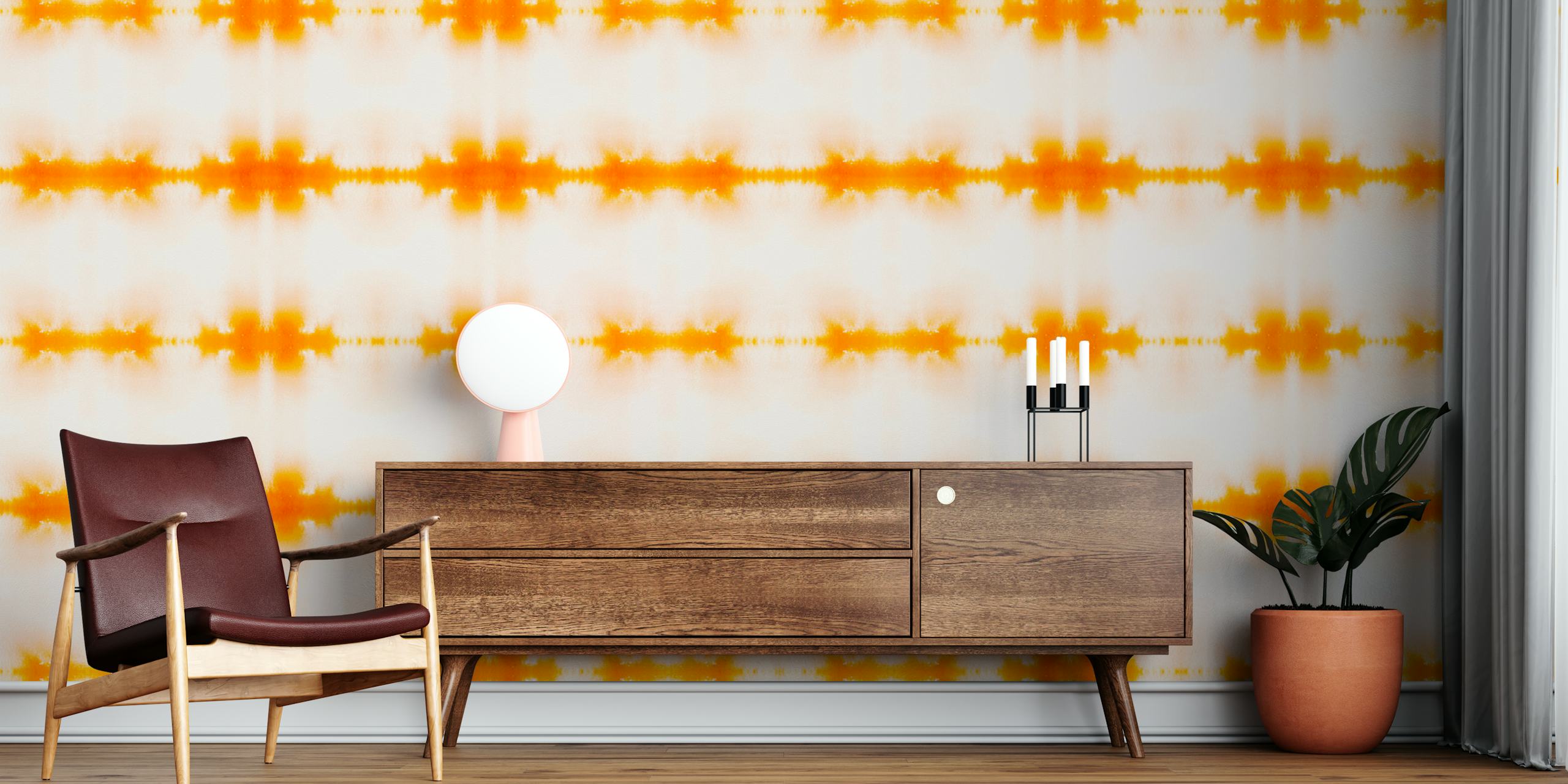 Urban Dye Gold wallpaper pattern in a room