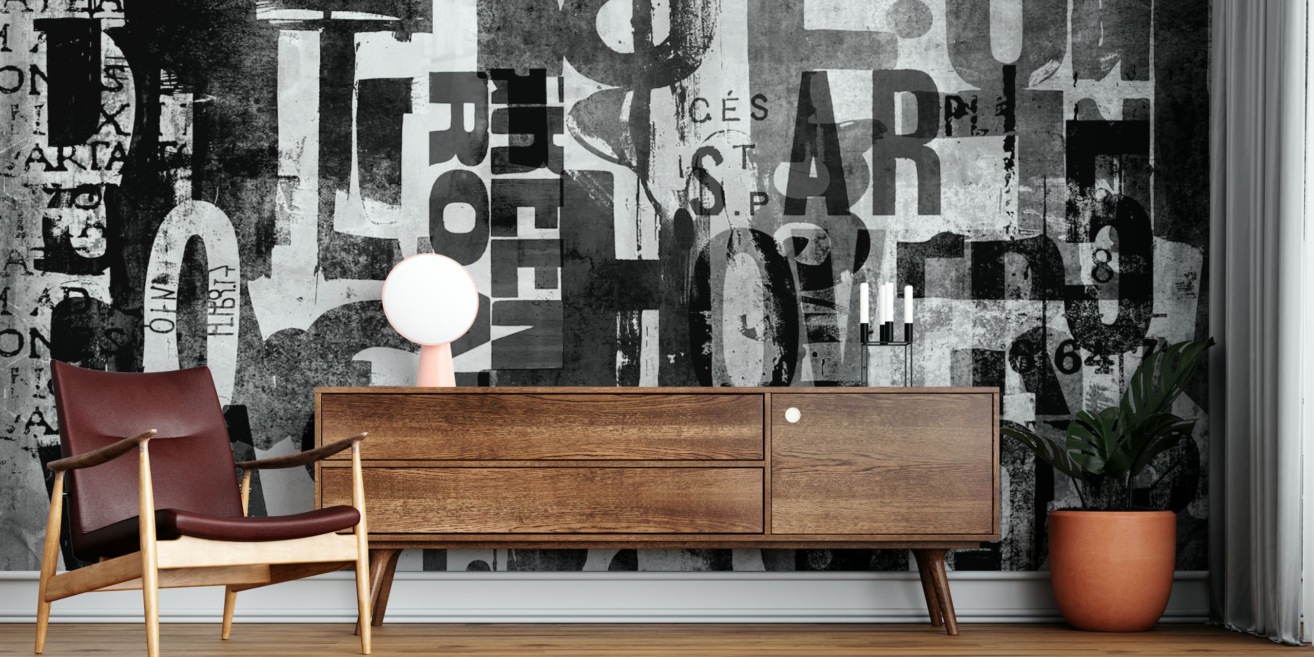 Street Art Typography tapet i et rum