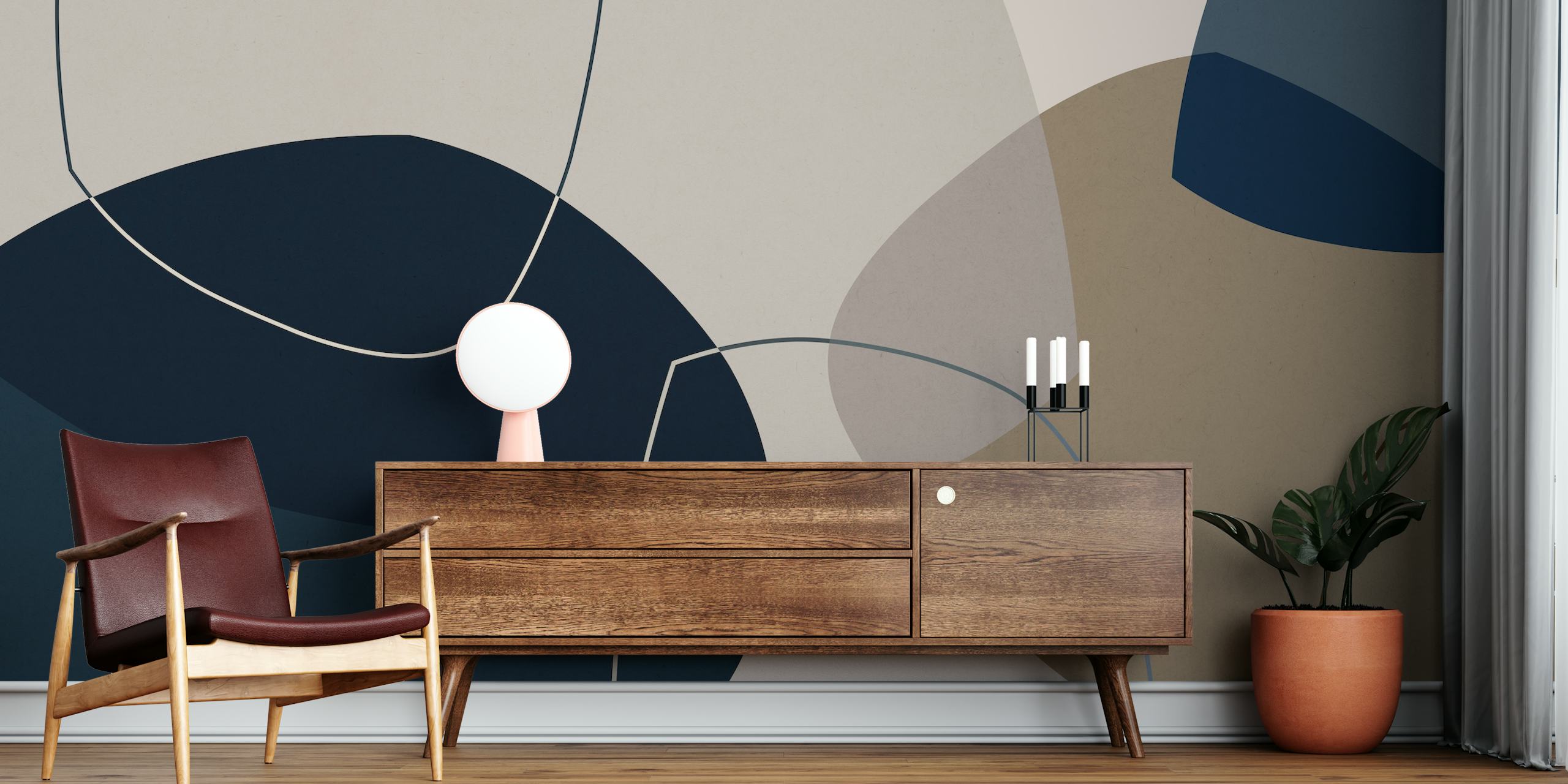 Papel pintado Boho shapes 2 en un ambiente