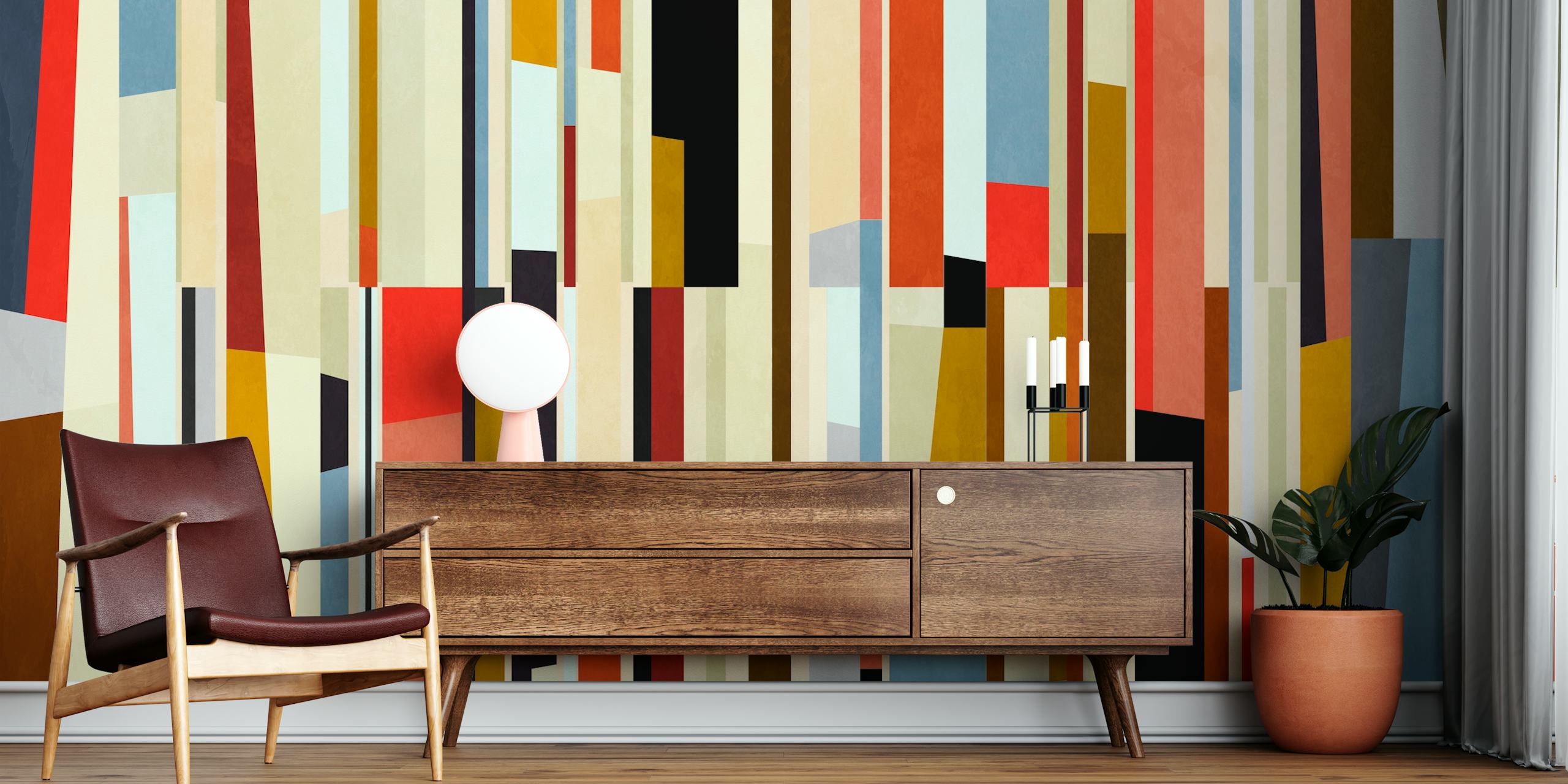Colored Pieces 24 wallpaper showcased in a room