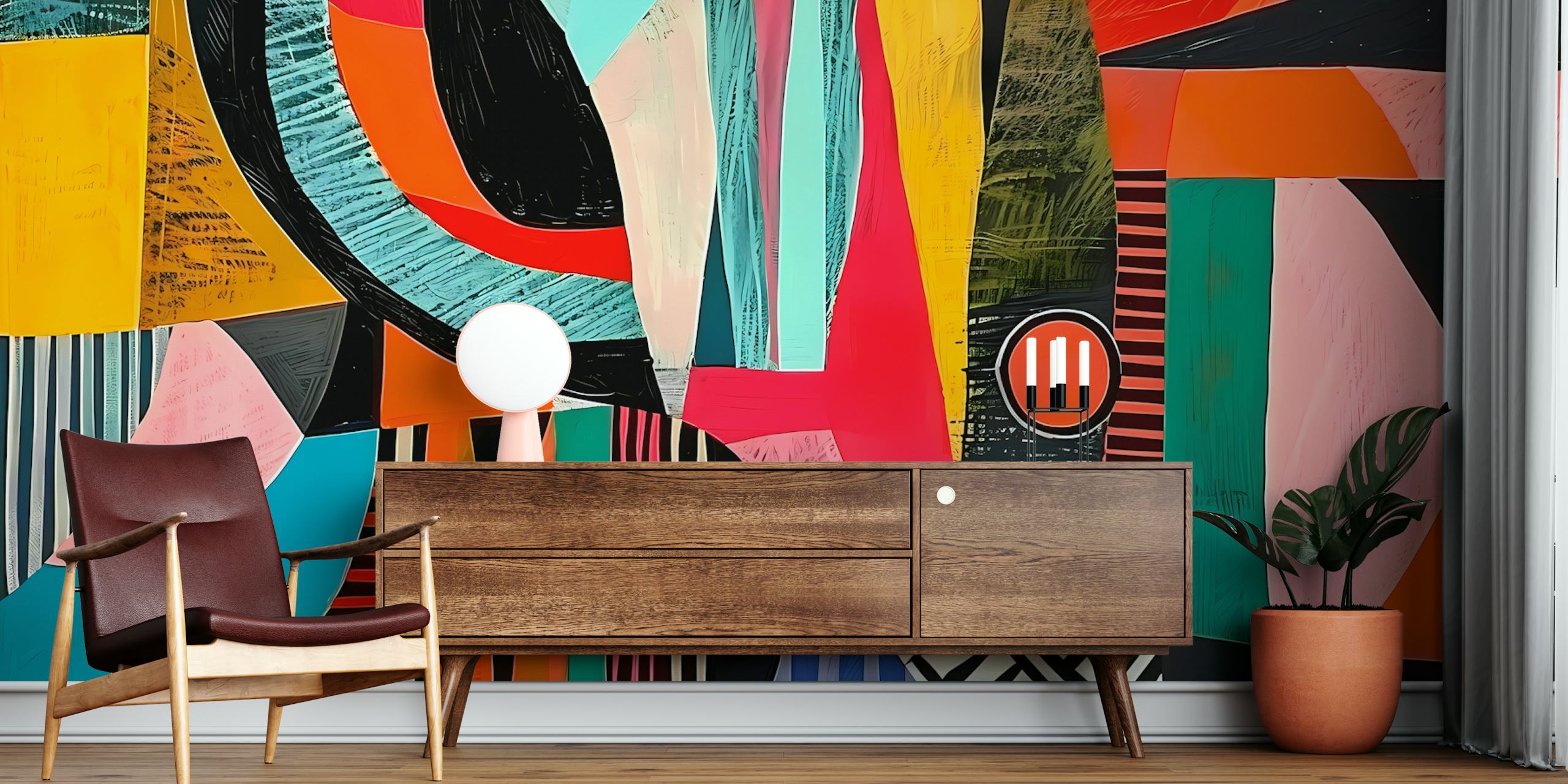 Urban Art behang in een stijlvolle kamer