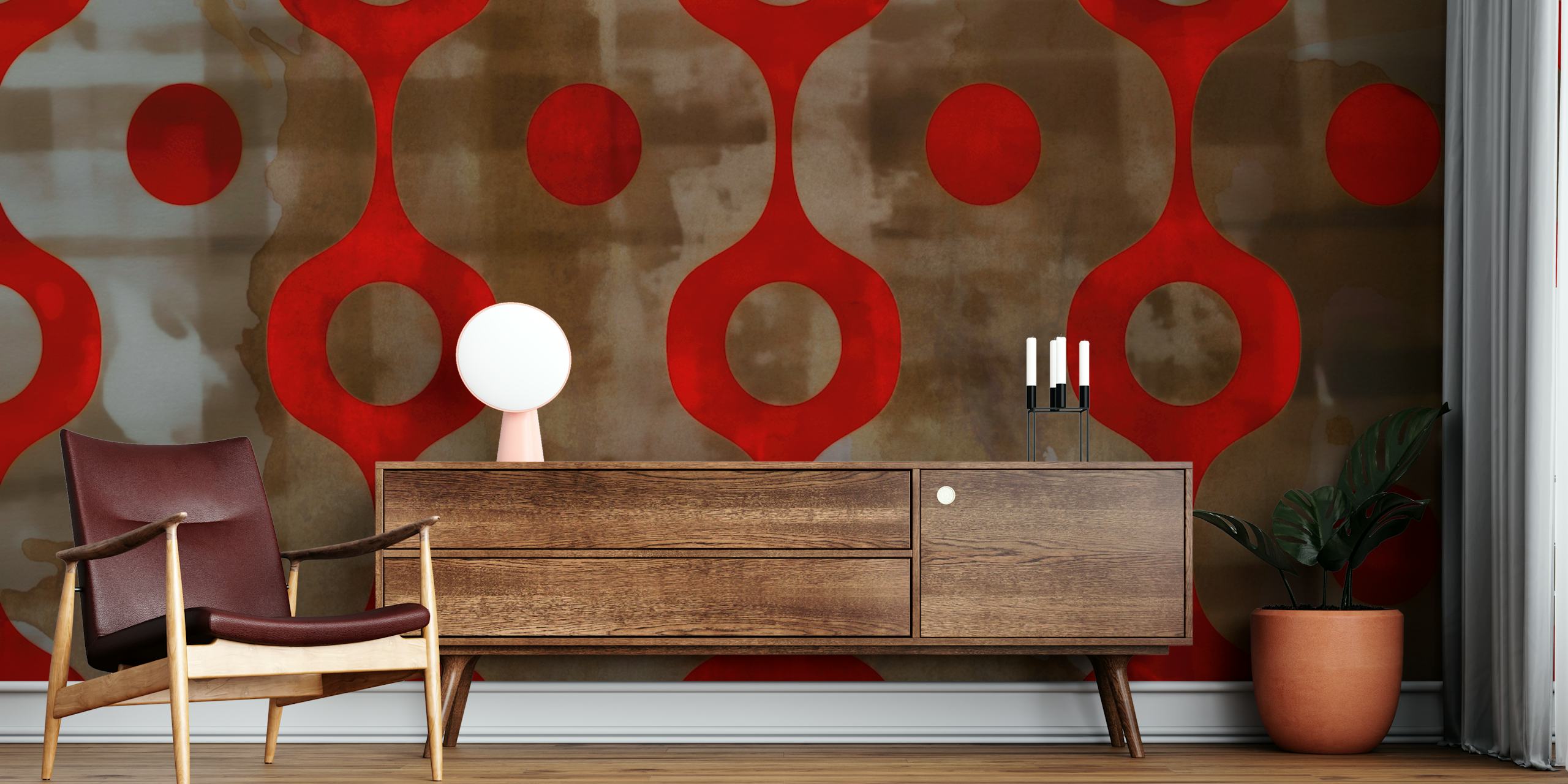 Funky Seventies Luxury Tapete in einem Zimmer