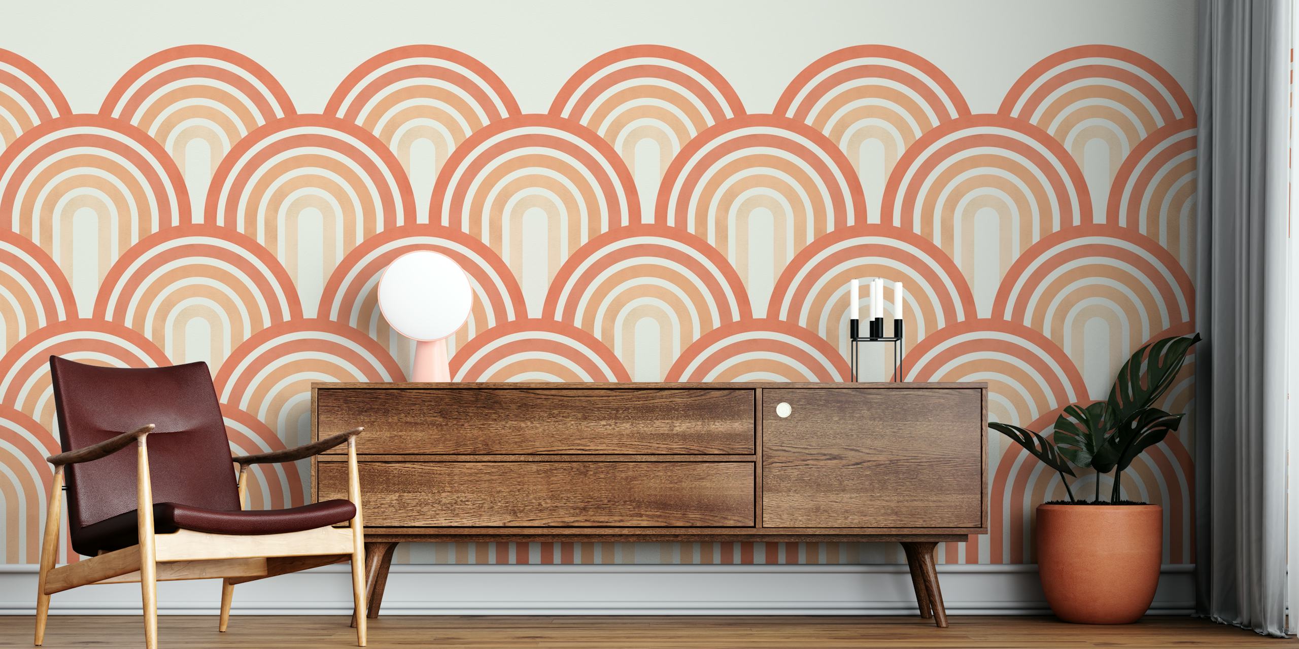 Circles and Lines 4 wallpaper in a room