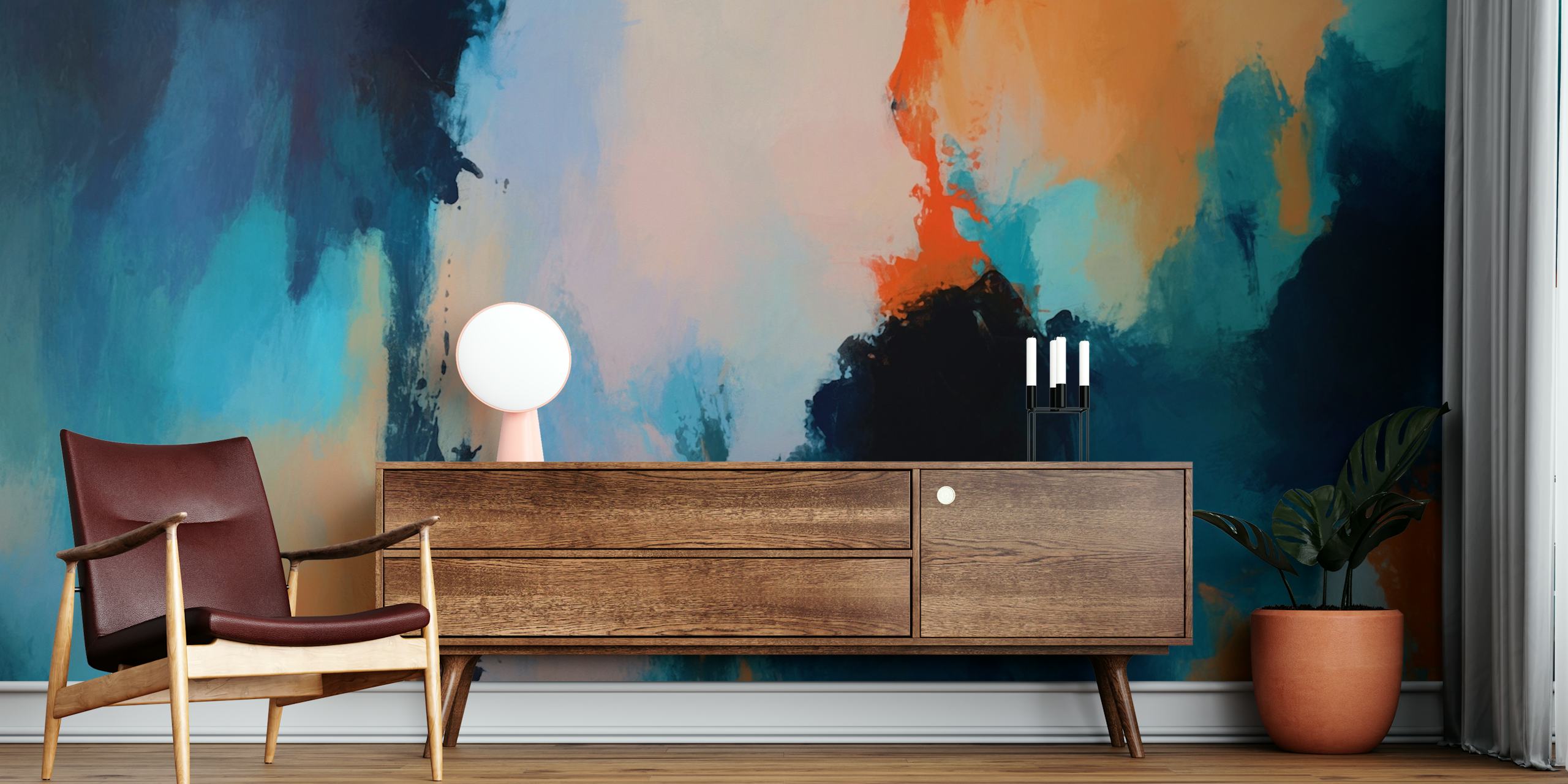 Abstract Landscape 8 tapetti huoneessa