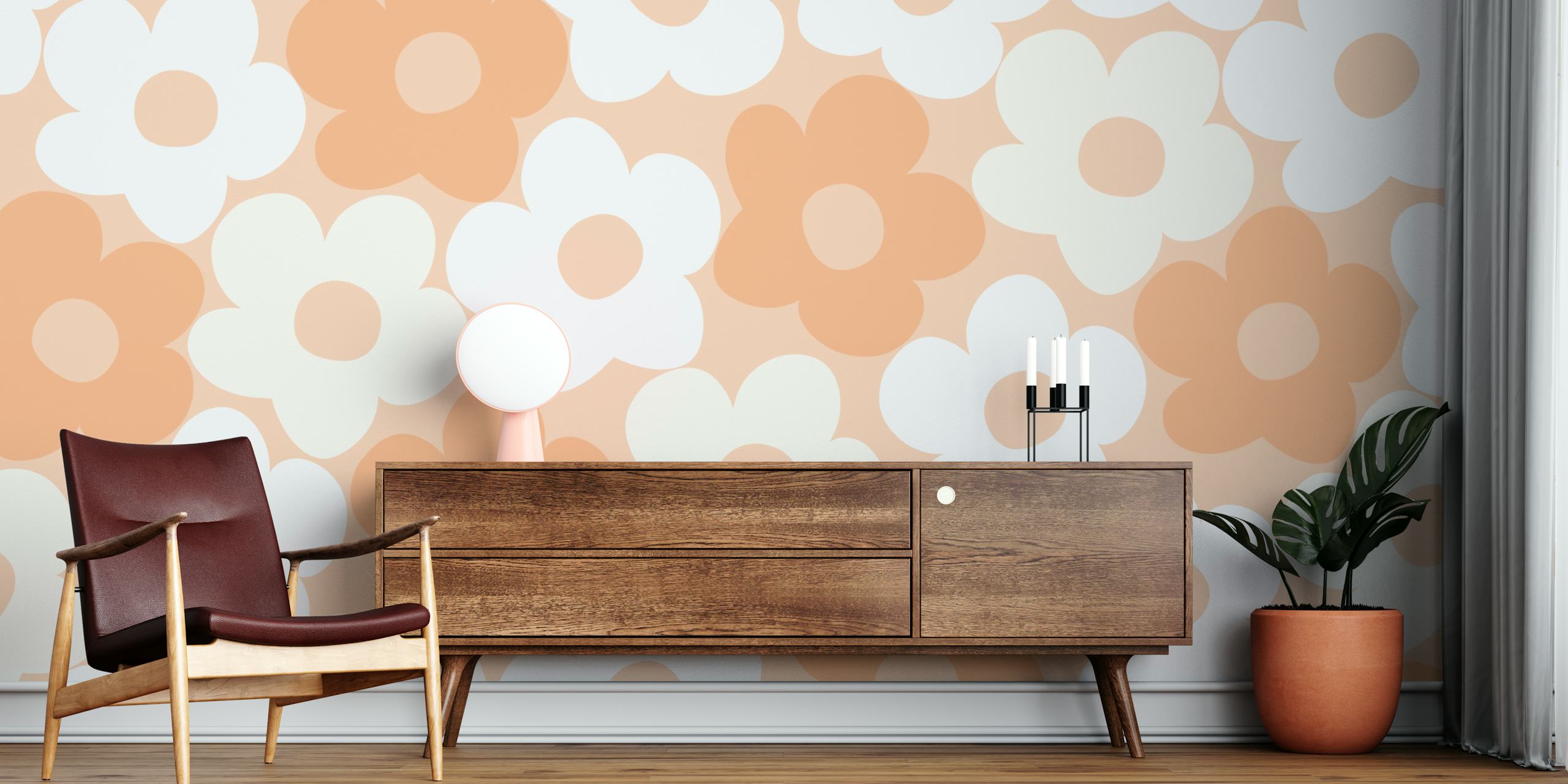 Retro Summer Daisies tapet i ett rum
